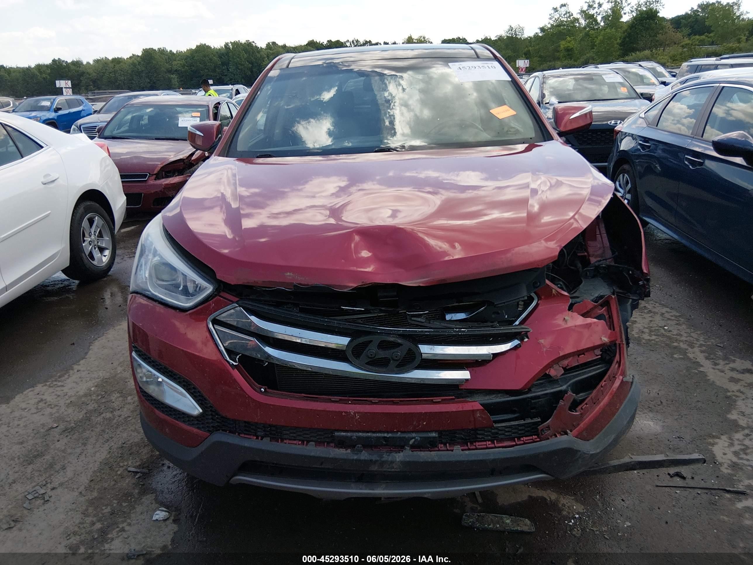 2013 Hyundai Santa Fe Sport Red vin: 5XYZU3LB0DG093189