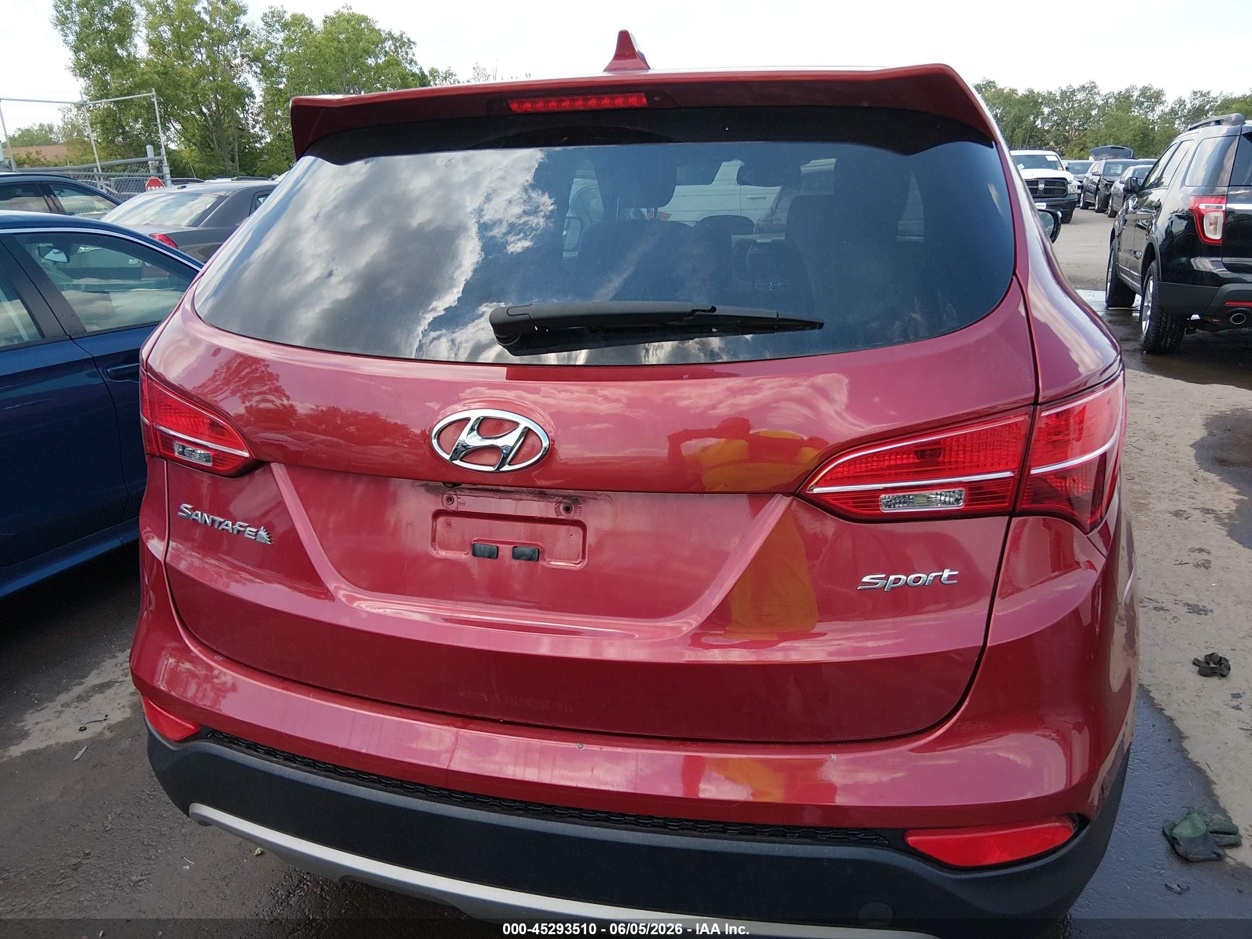 2013 Hyundai Santa Fe Sport Red vin: 5XYZU3LB0DG093189