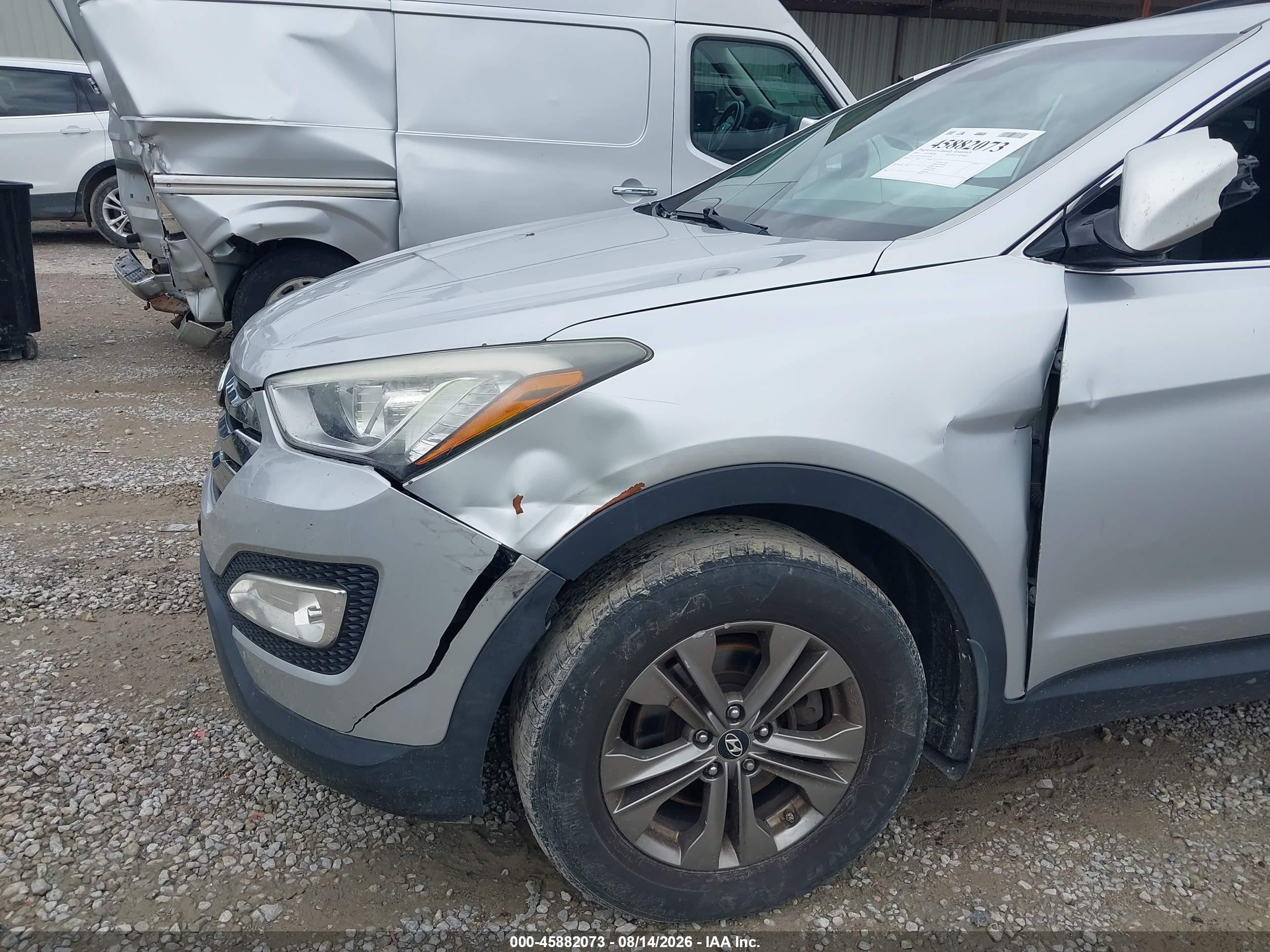 2014 Hyundai Santa Fe Sport 2.4l Silver vin: 5XYZU3LB0EG154896