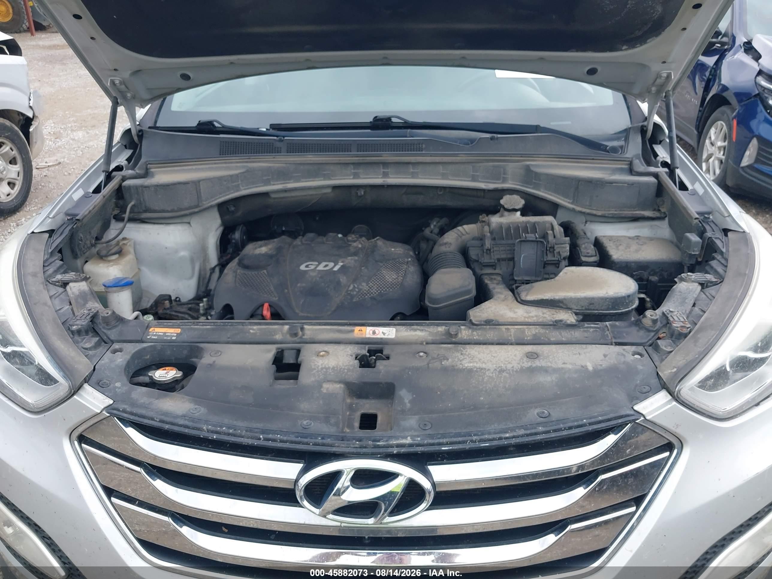 2014 Hyundai Santa Fe Sport 2.4l Silver vin: 5XYZU3LB0EG154896
