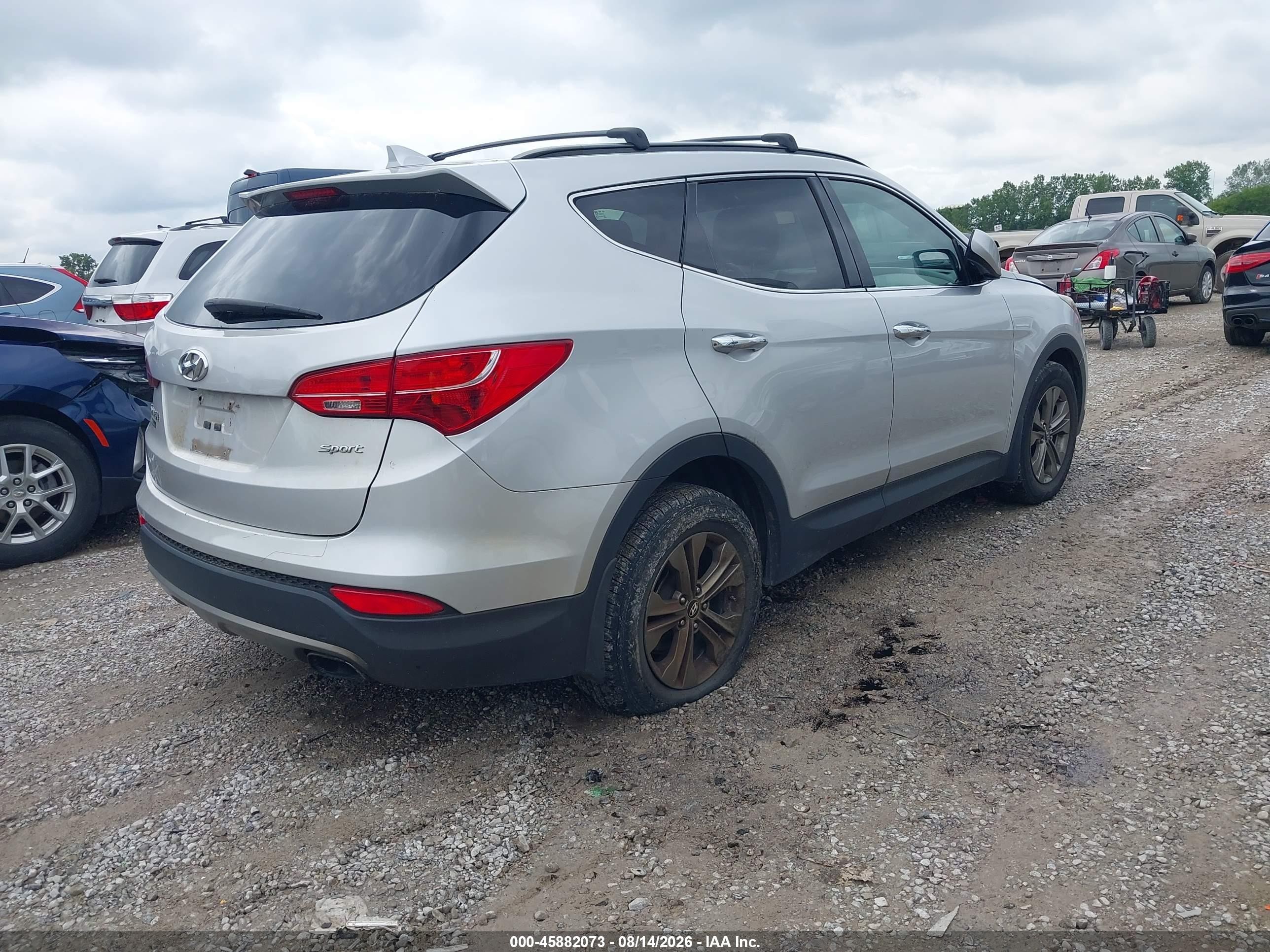 2014 Hyundai Santa Fe Sport 2.4l Silver vin: 5XYZU3LB0EG154896
