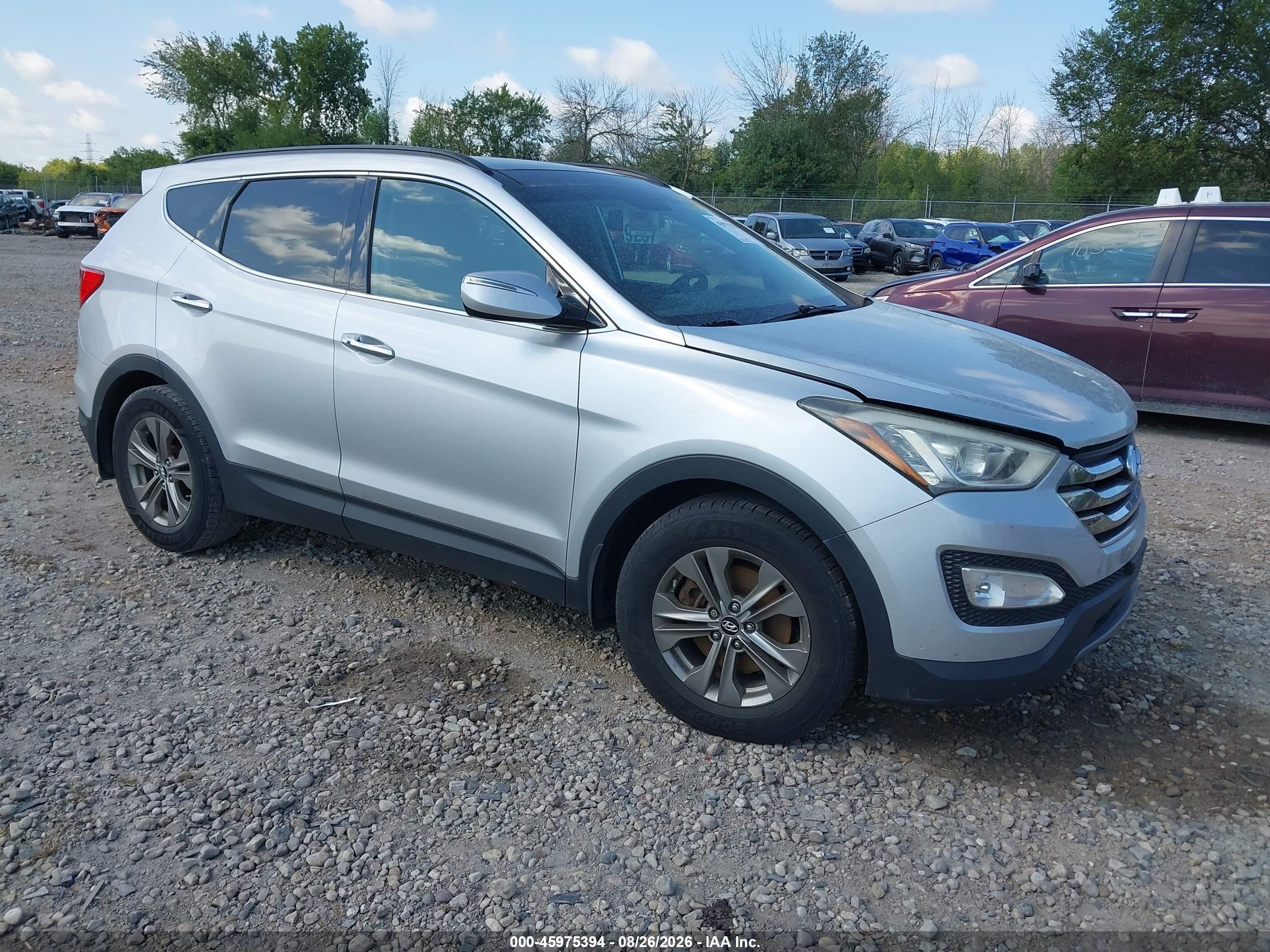 2014 Hyundai Santa Fe Sport 2.4l Silver vin: 5XYZU3LB0EG165588