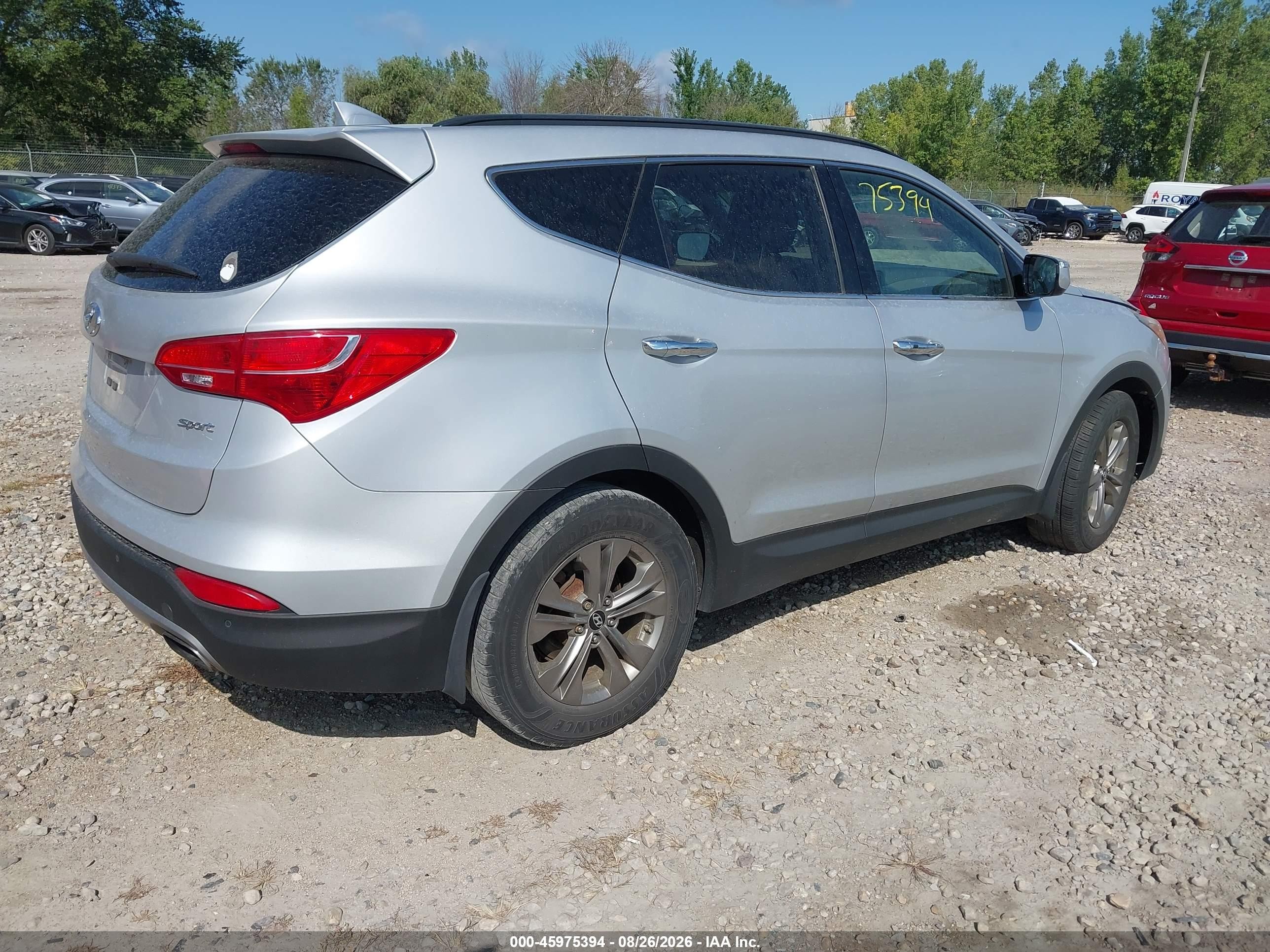 2014 Hyundai Santa Fe Sport 2.4l Серебряный vin: 5XYZU3LB0EG165588