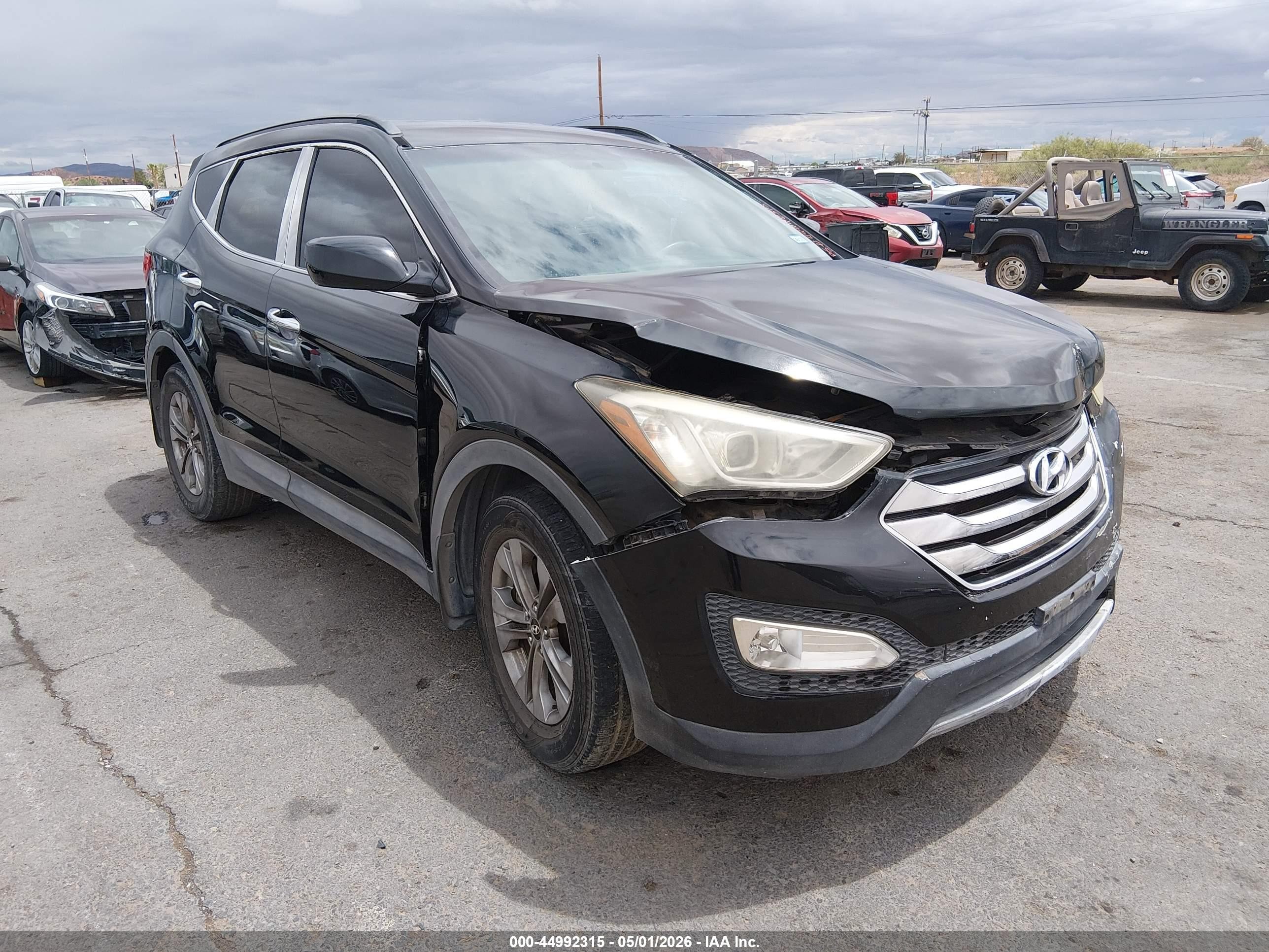 2014 Hyundai Santa Fe Sport 2.4l Black vin: 5XYZU3LB0EG176610
