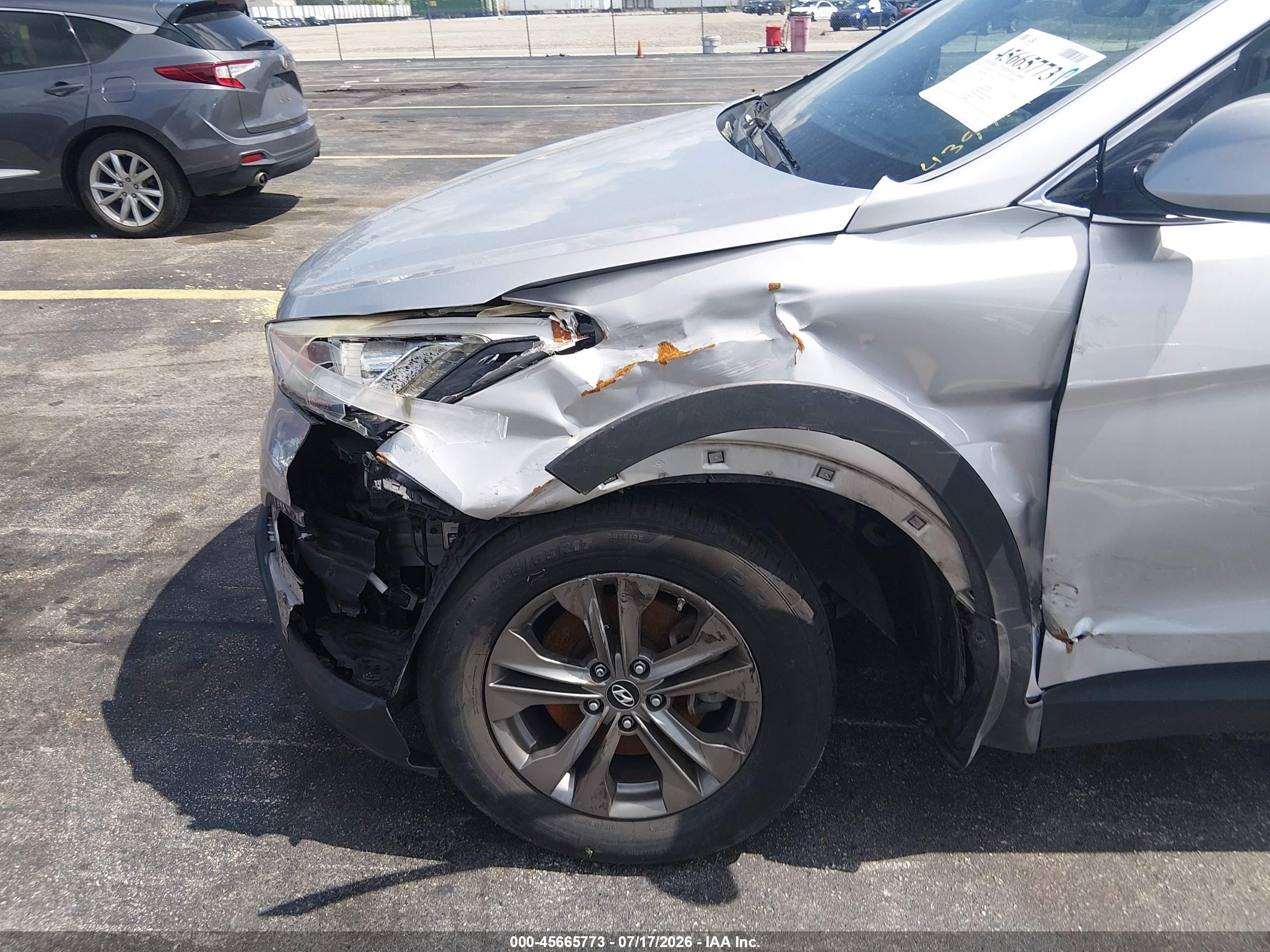 2014 Hyundai Santa Fe Sport 2.4l Silver vin: 5XYZU3LB0EG215017