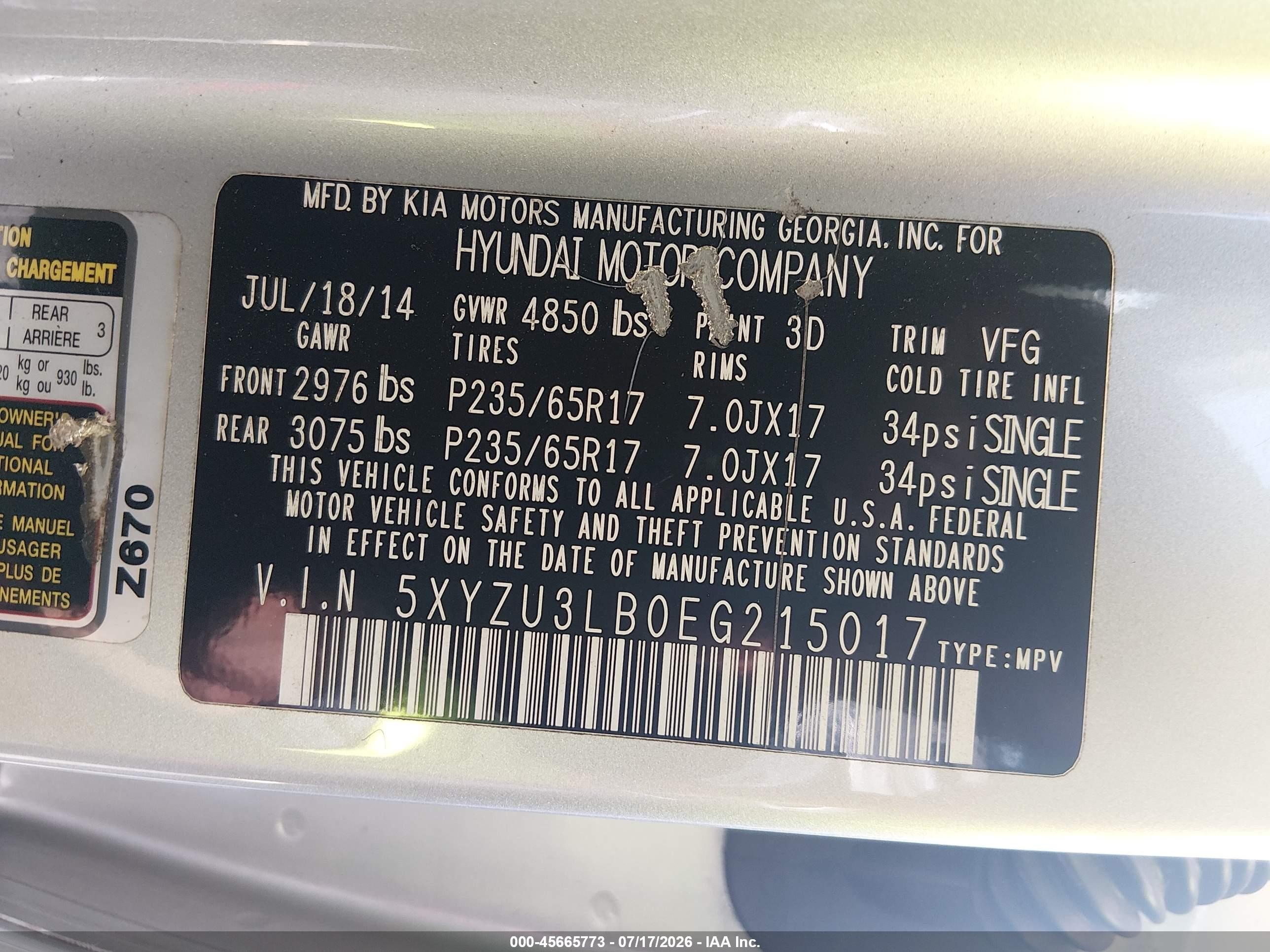 2014 Hyundai Santa Fe Sport 2.4l Silver vin: 5XYZU3LB0EG215017
