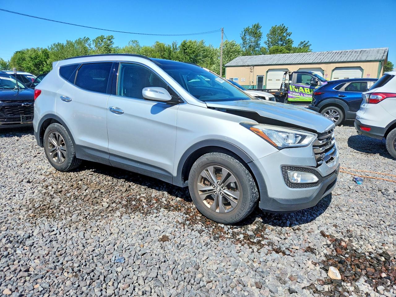 2014 Hyundai Santa Fe Sport 2.4l Silver vin: 5XYZU3LB0EG215423