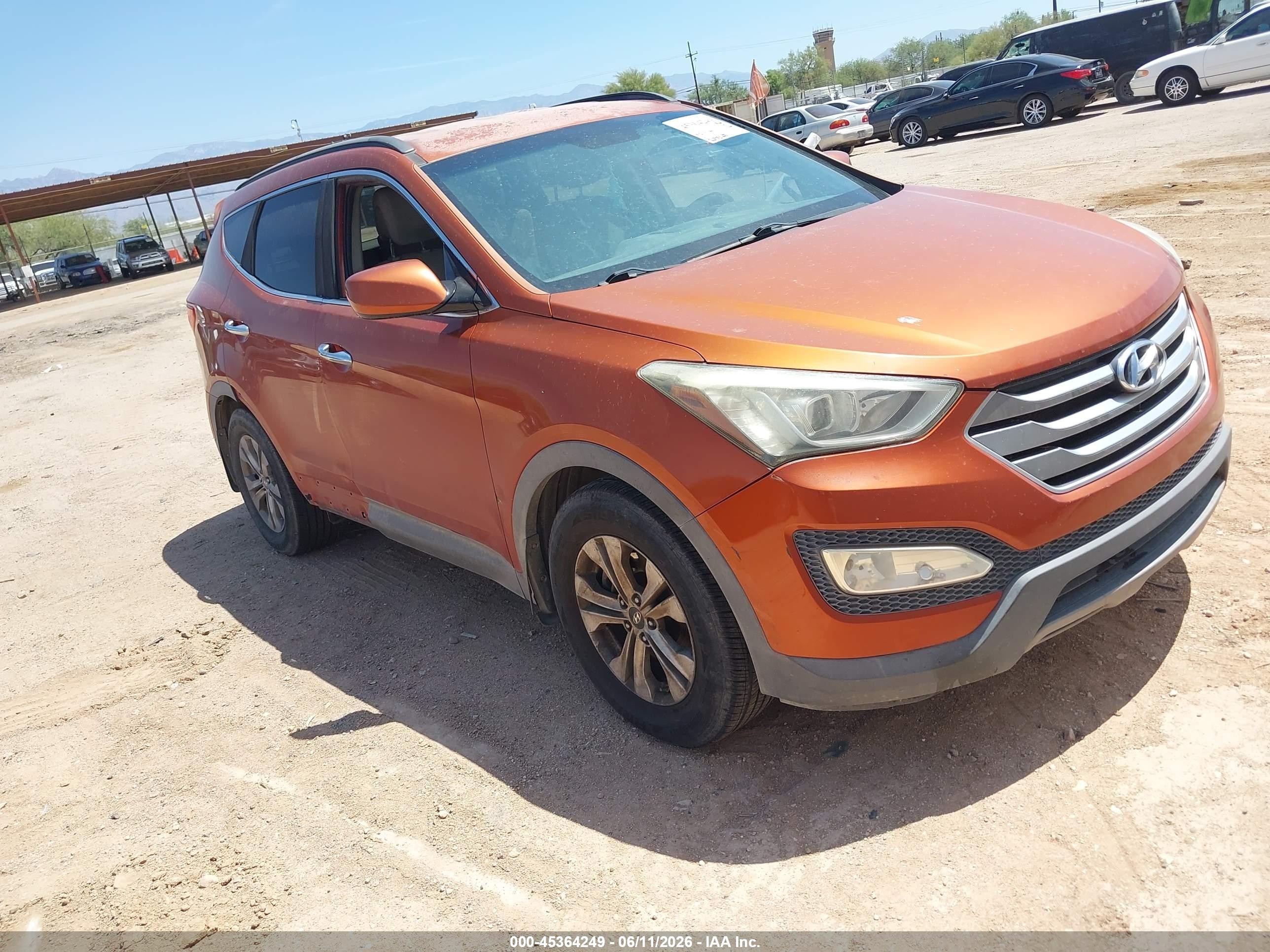2015 Hyundai Santa Fe Sport 2.4l Orange vin: 5XYZU3LB0FG242347
