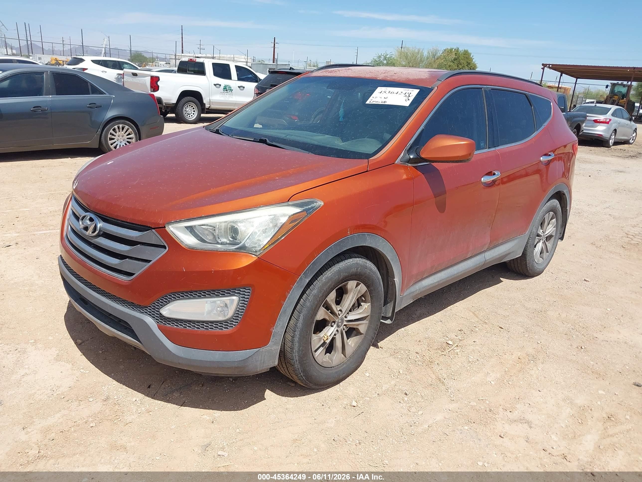 2015 Hyundai Santa Fe Sport 2.4l Orange vin: 5XYZU3LB0FG242347