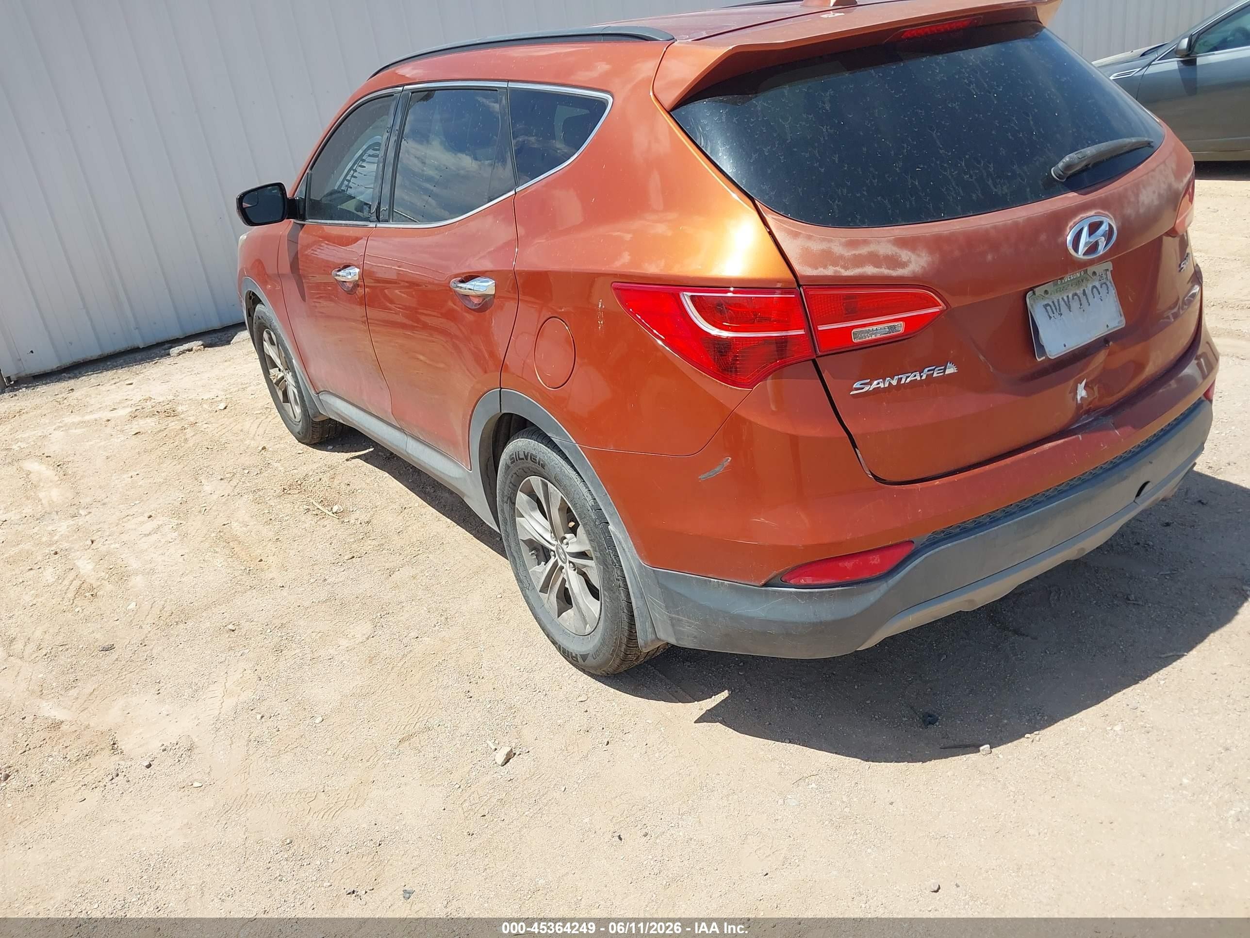 2015 Hyundai Santa Fe Sport 2.4l Orange vin: 5XYZU3LB0FG242347