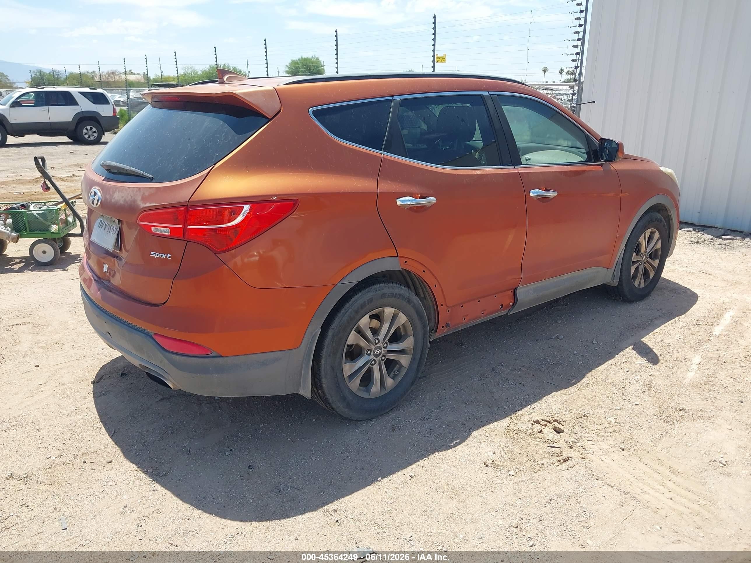 2015 Hyundai Santa Fe Sport 2.4l Orange vin: 5XYZU3LB0FG242347