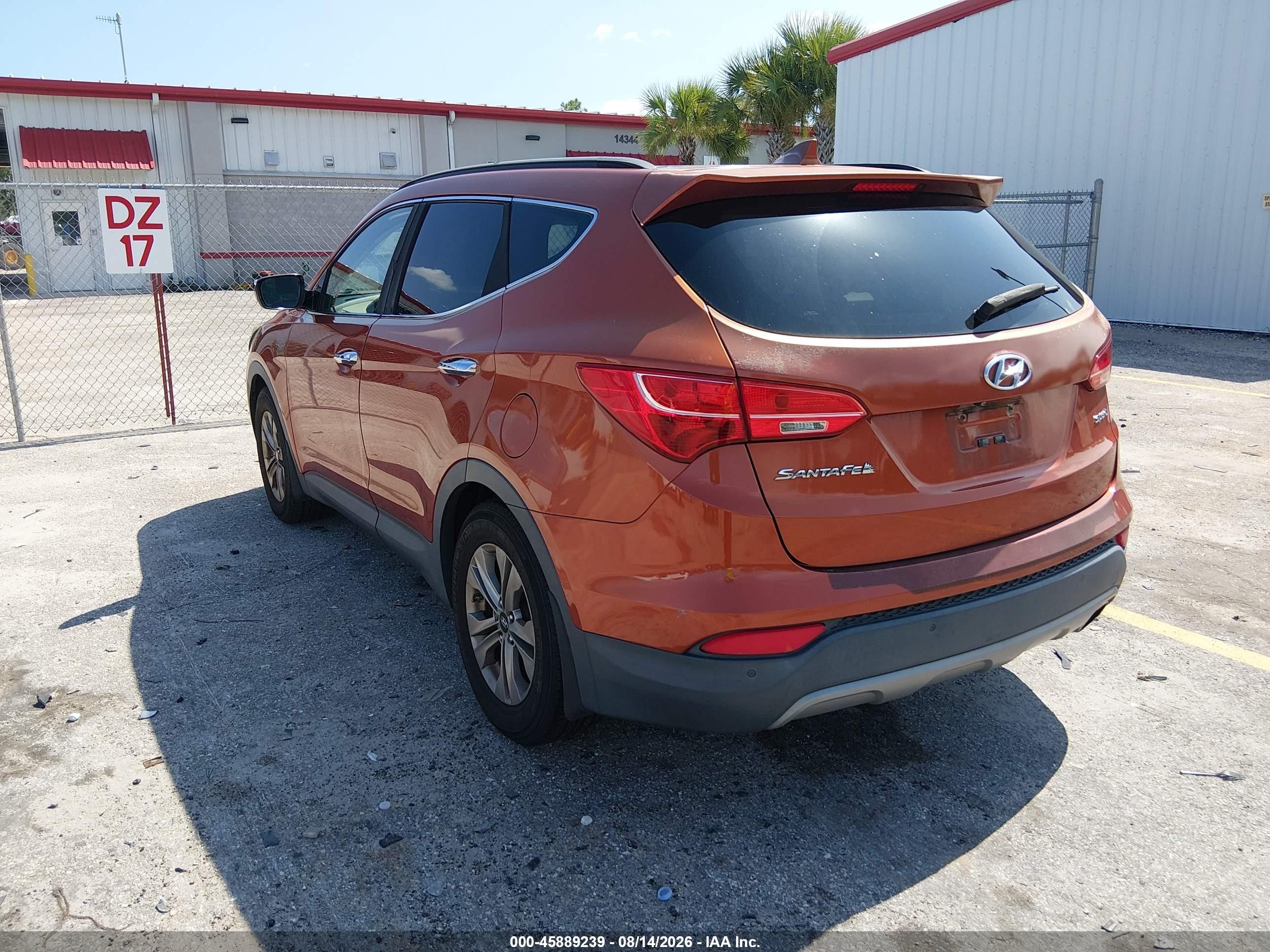 2015 Hyundai Santa Fe Sport 2.4l Orange vin: 5XYZU3LB0FG266065