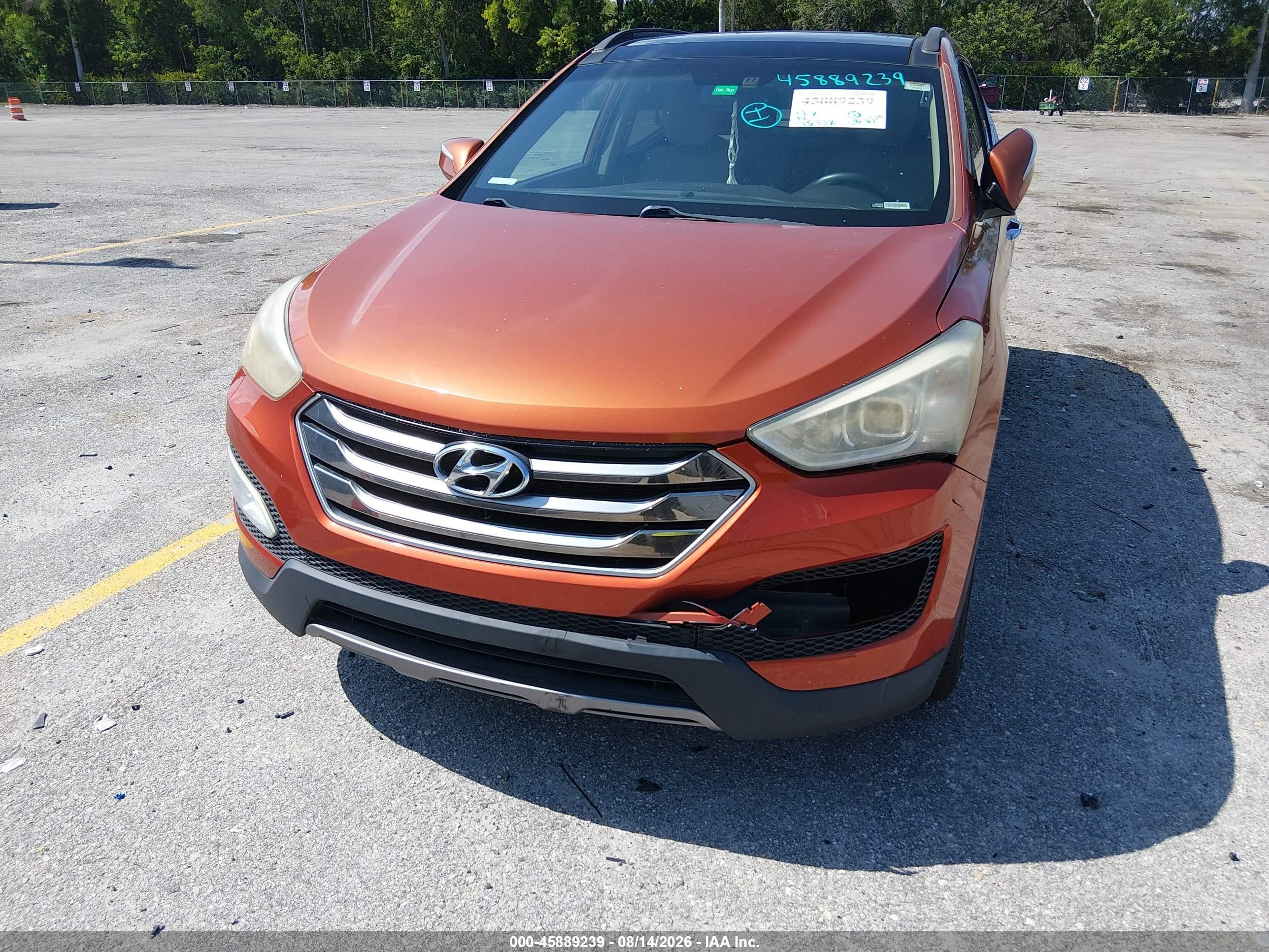 2015 Hyundai Santa Fe Sport 2.4l Orange vin: 5XYZU3LB0FG266065