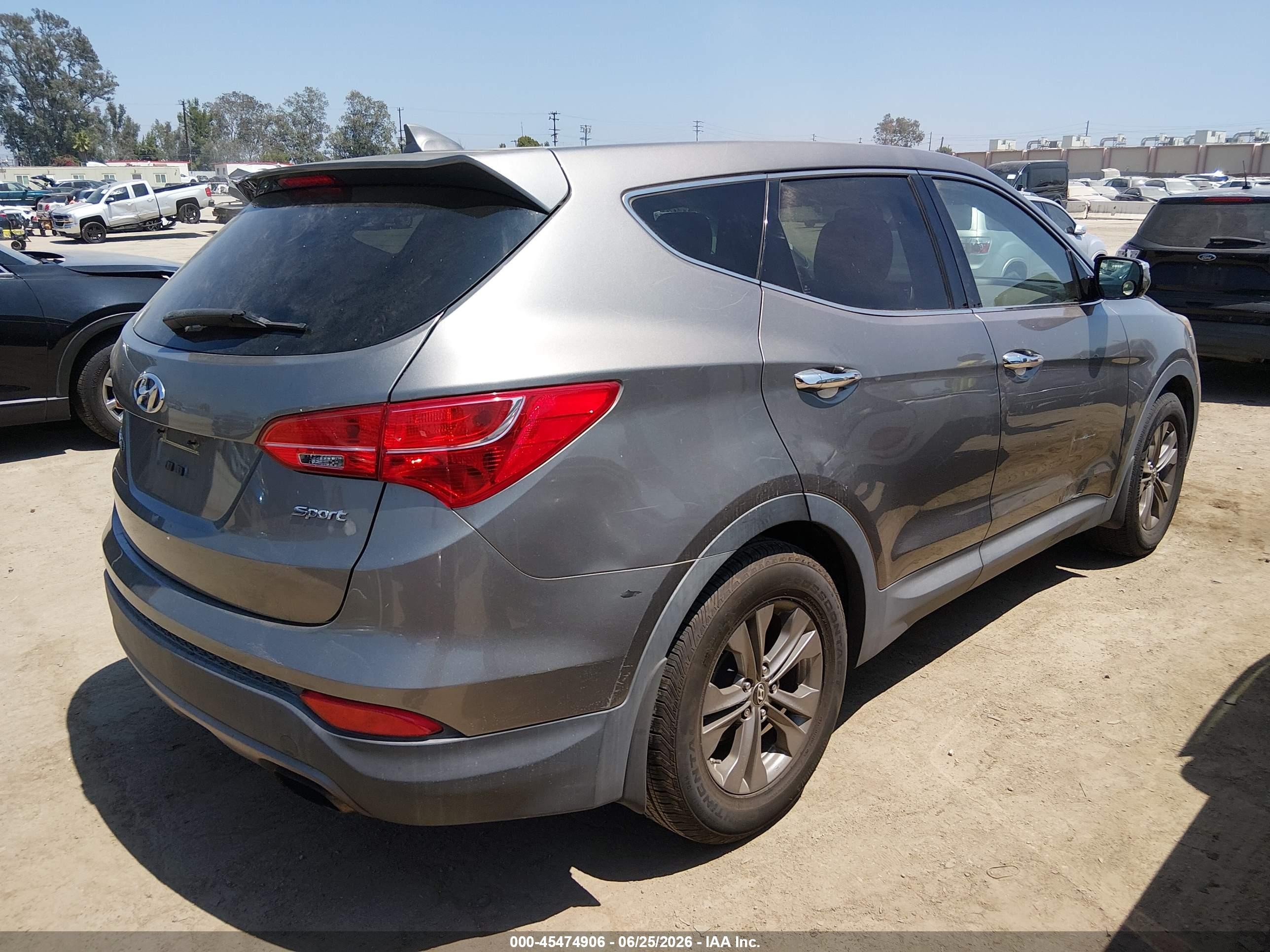 2013 Hyundai Santa Fe Sport Gray vin: 5XYZU3LB1DG029131