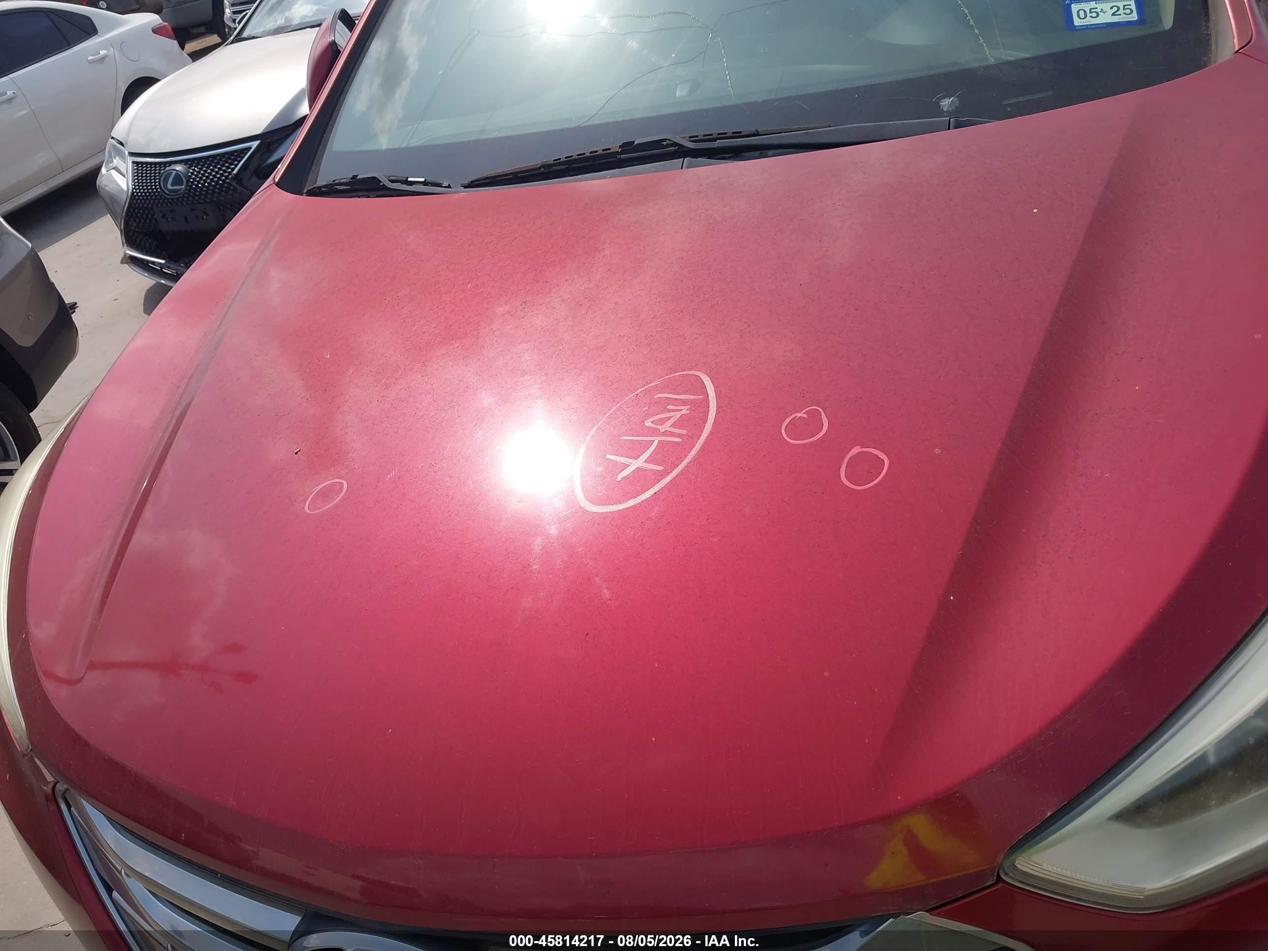 2013 Hyundai Santa Fe Sport Red vin: 5XYZU3LB1DG035091