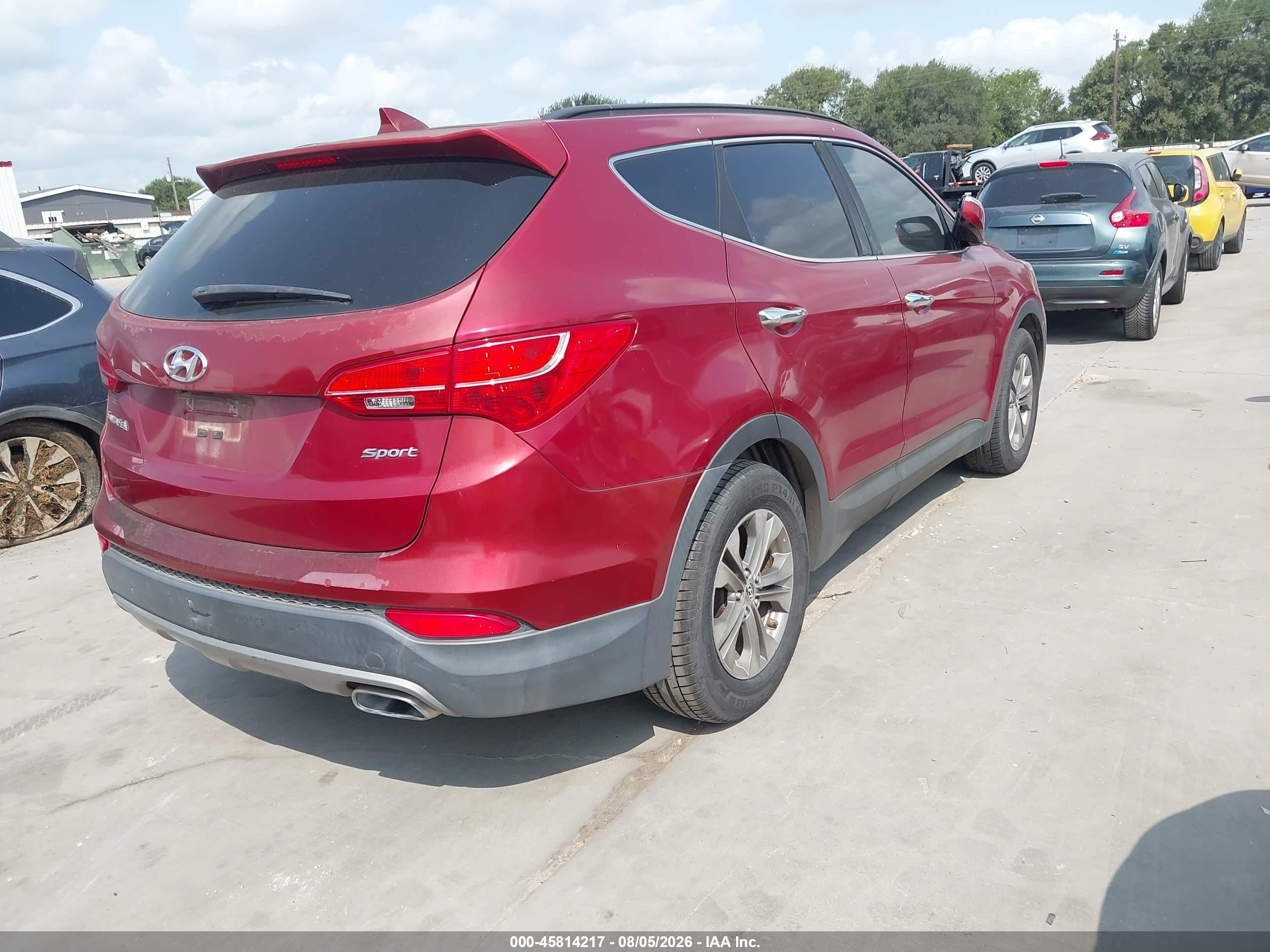 2013 Hyundai Santa Fe Sport Red vin: 5XYZU3LB1DG035091