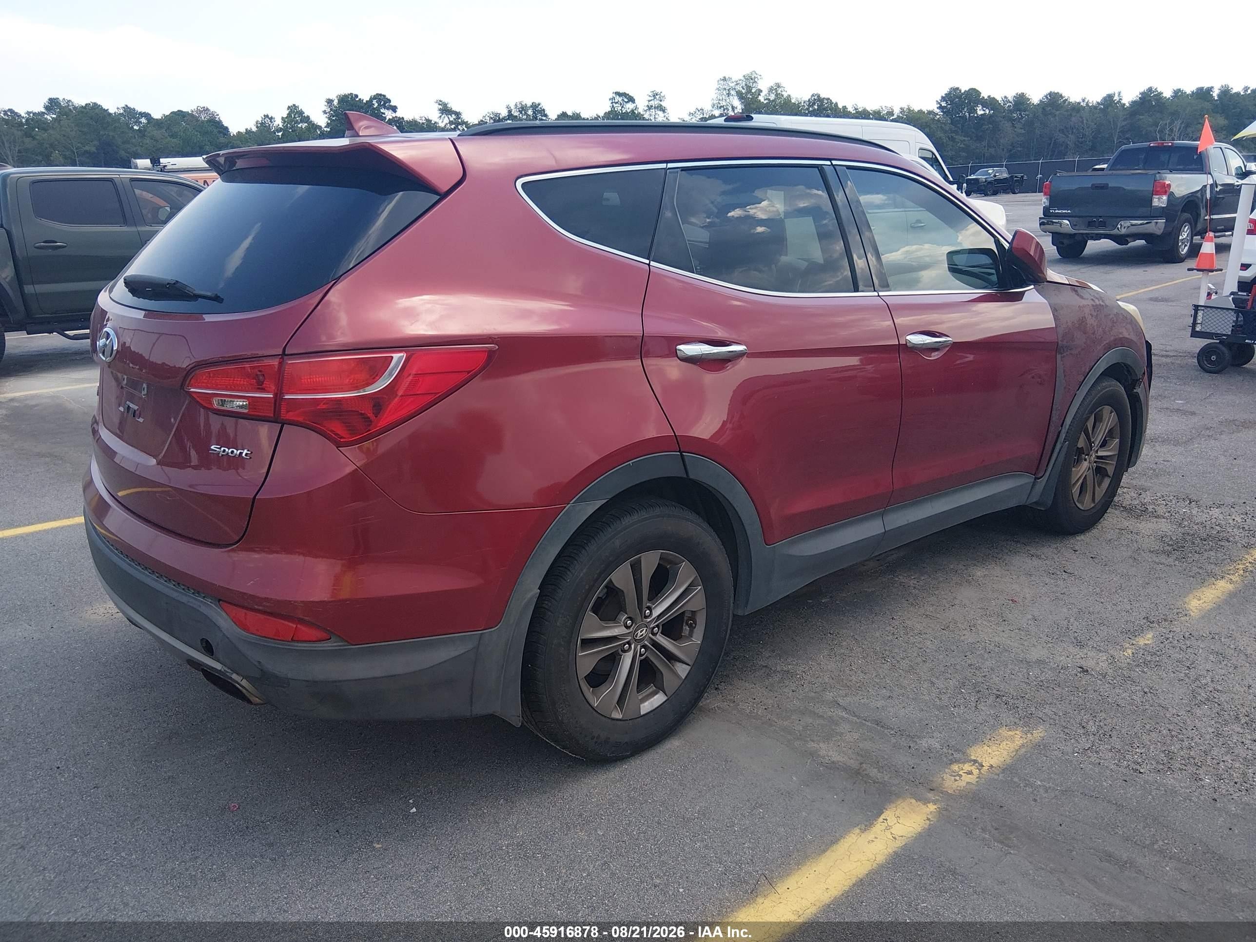 2013 Hyundai Santa Fe Sport Red vin: 5XYZU3LB1DG048200
