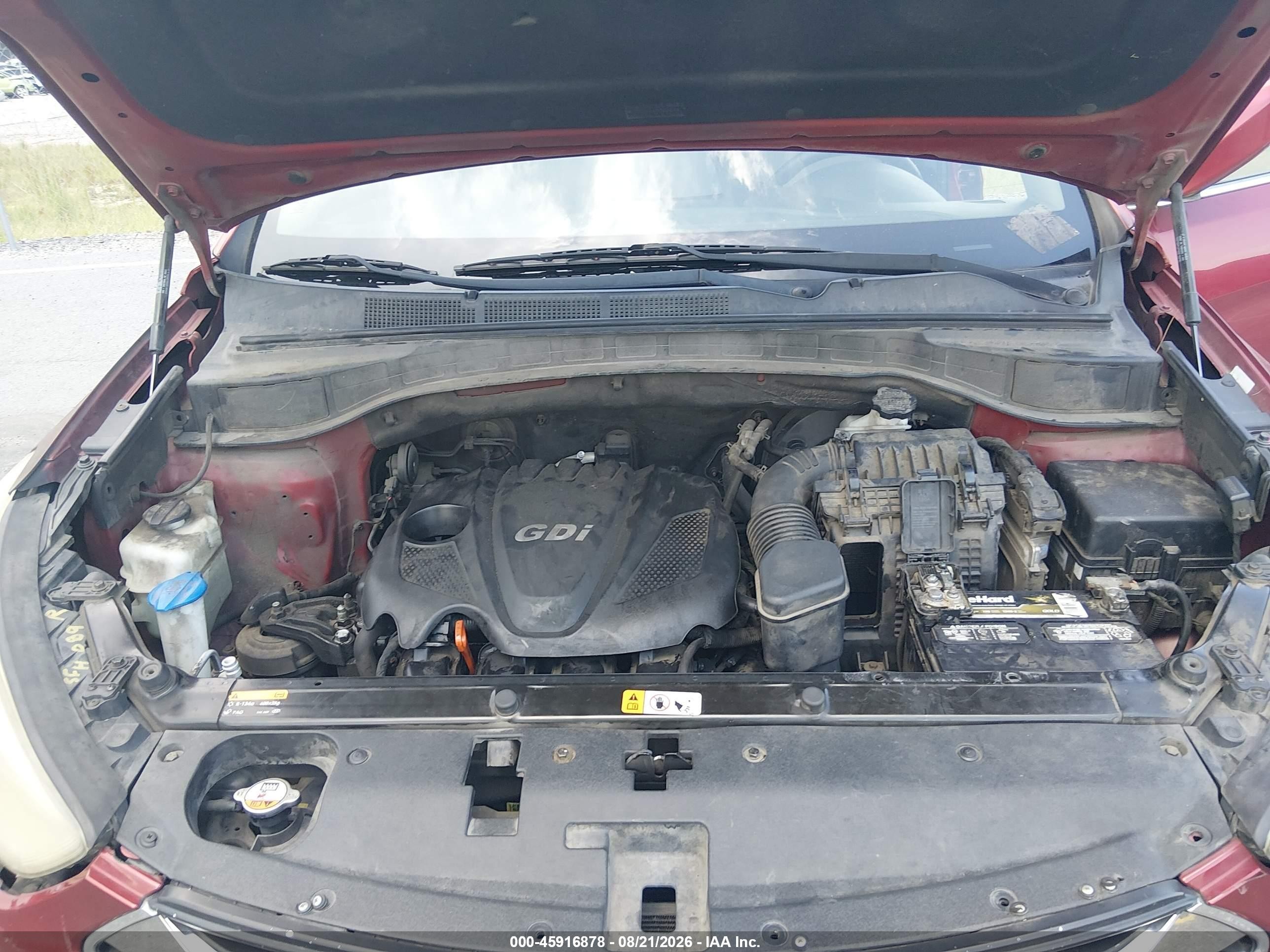 2013 Hyundai Santa Fe Sport Red vin: 5XYZU3LB1DG048200