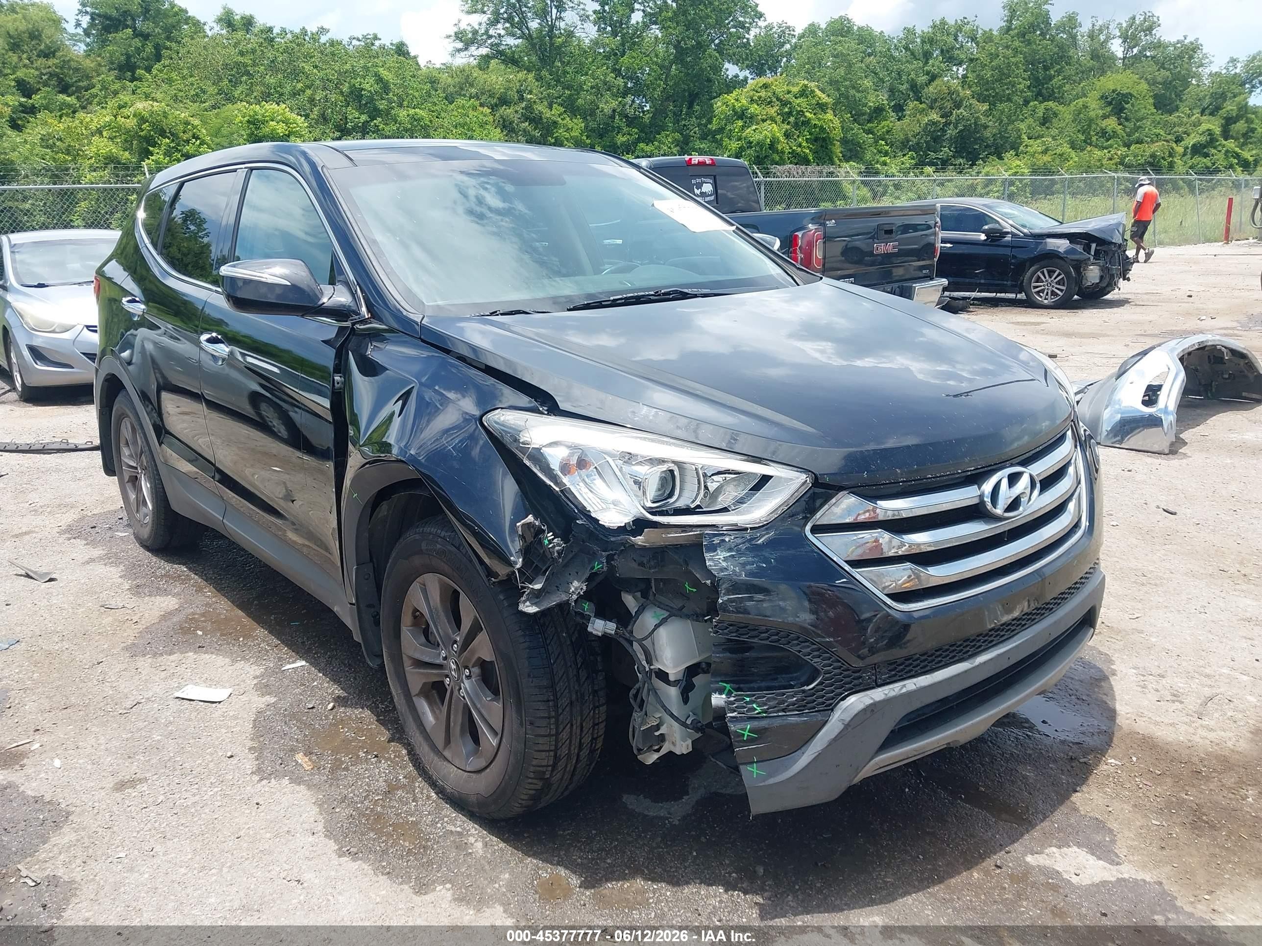 2013 Hyundai Santa Fe Sport Black vin: 5XYZU3LB1DG051338