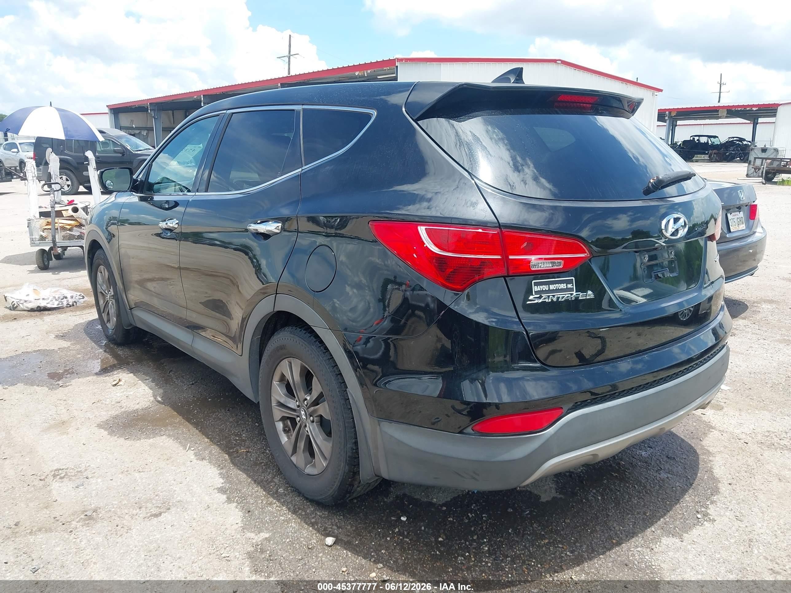 2013 Hyundai Santa Fe Sport Black vin: 5XYZU3LB1DG051338