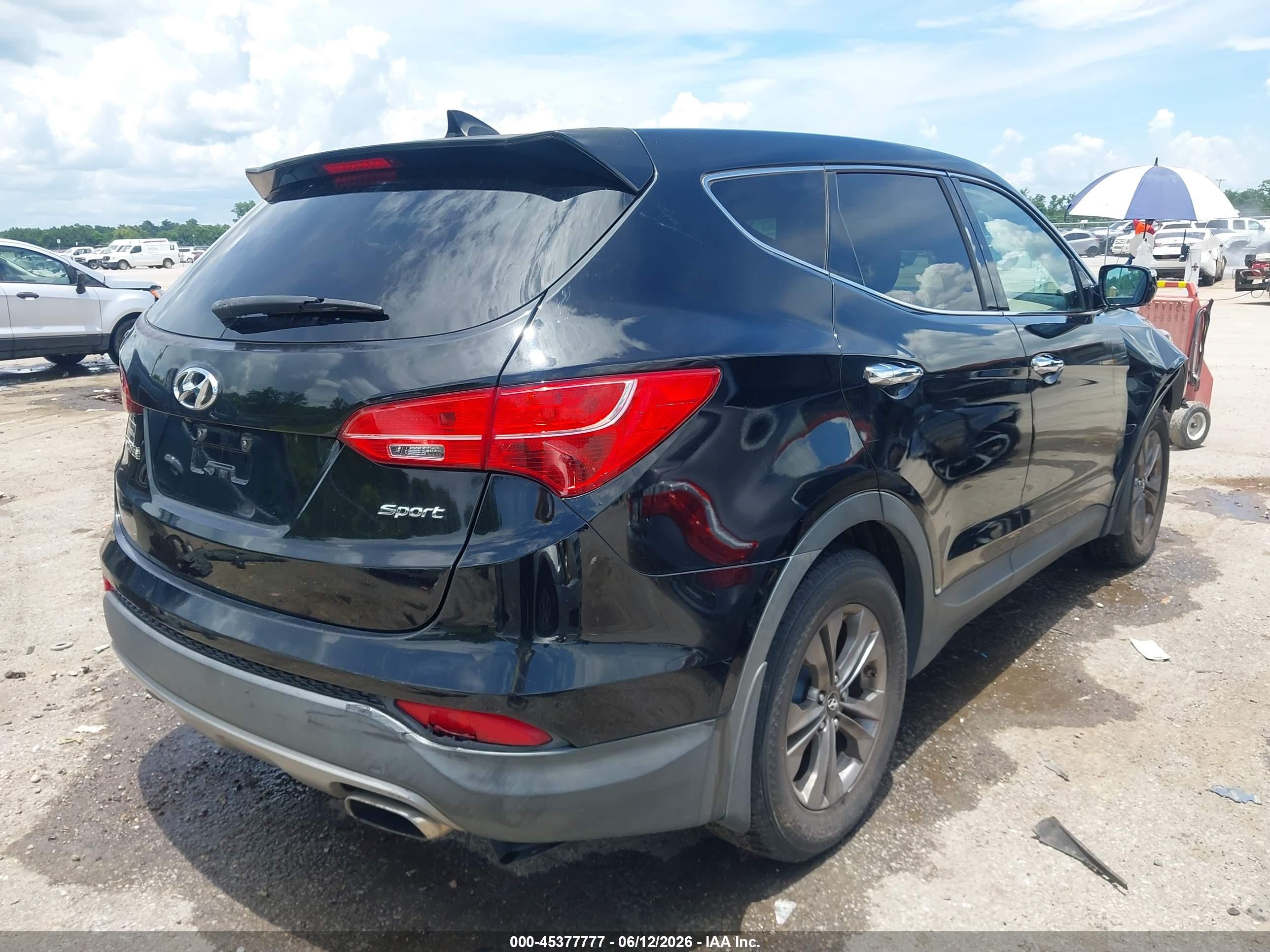 2013 Hyundai Santa Fe Sport Black vin: 5XYZU3LB1DG051338