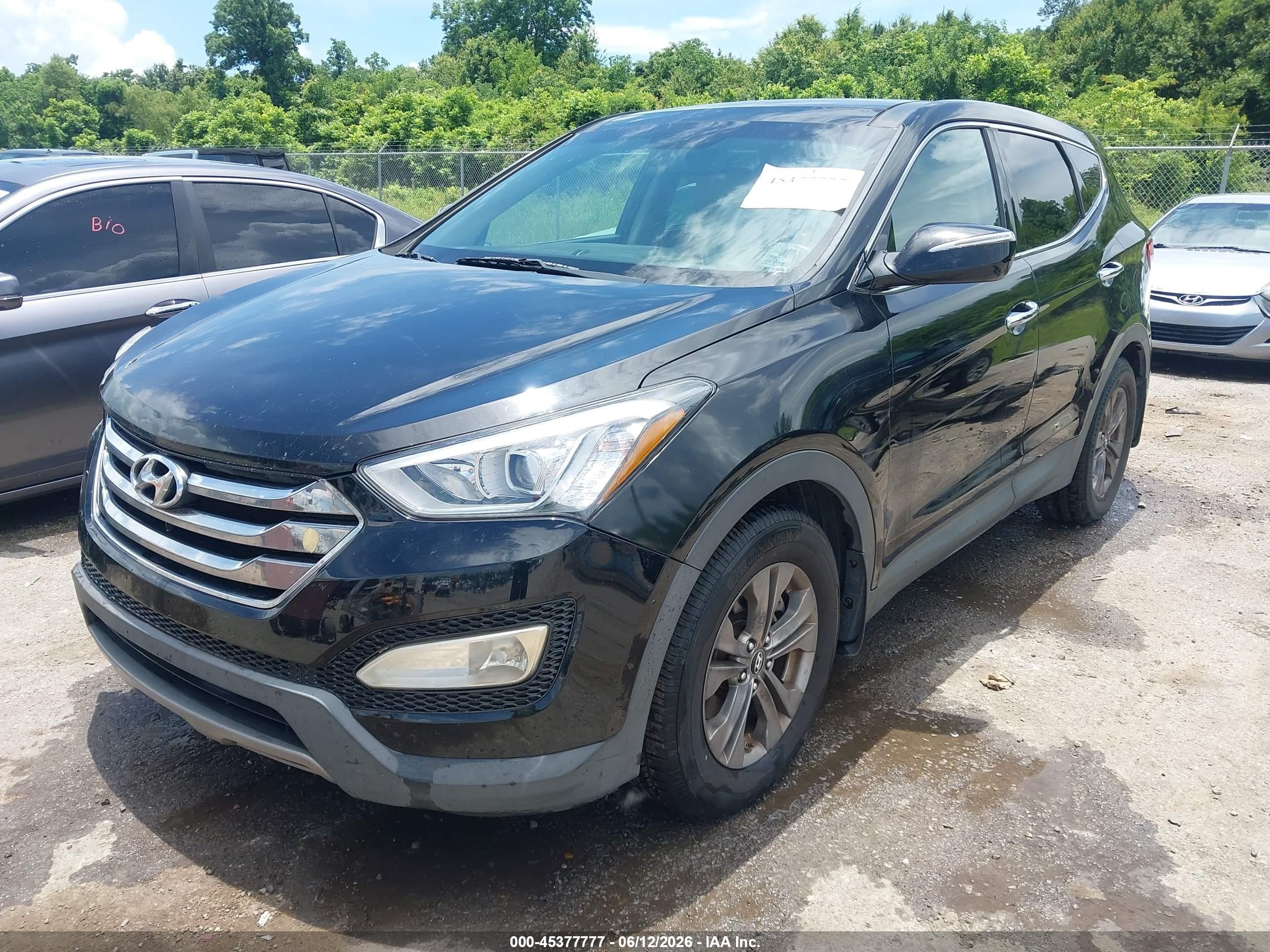 2013 Hyundai Santa Fe Sport Black vin: 5XYZU3LB1DG051338