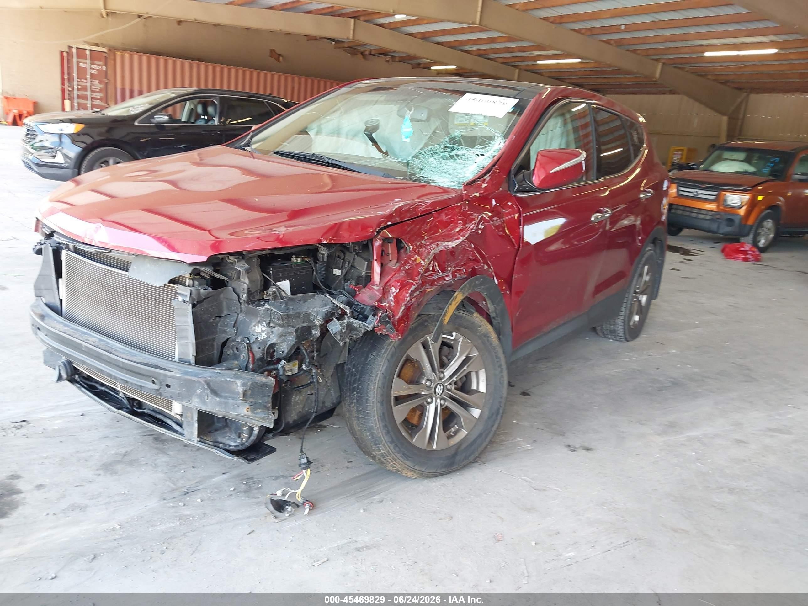 2013 Hyundai Santa Fe Sport Burgundy vin: 5XYZU3LB1DG090415