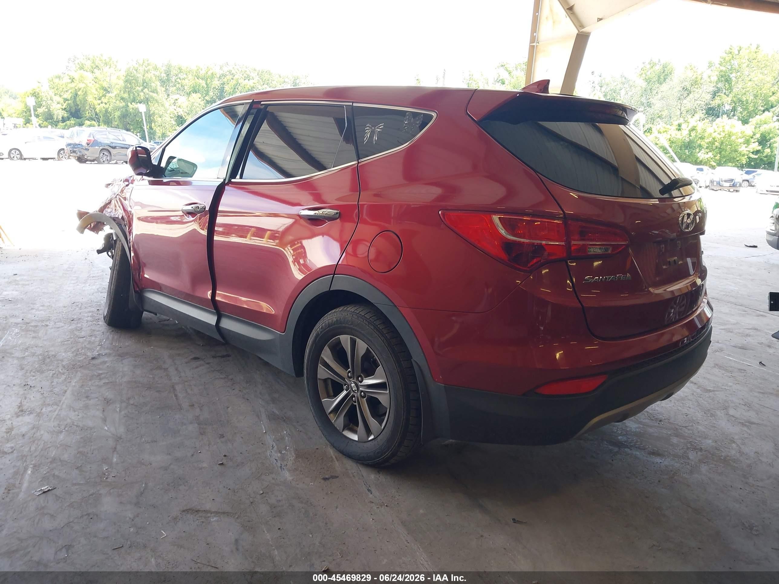 2013 Hyundai Santa Fe Sport Burgundy vin: 5XYZU3LB1DG090415