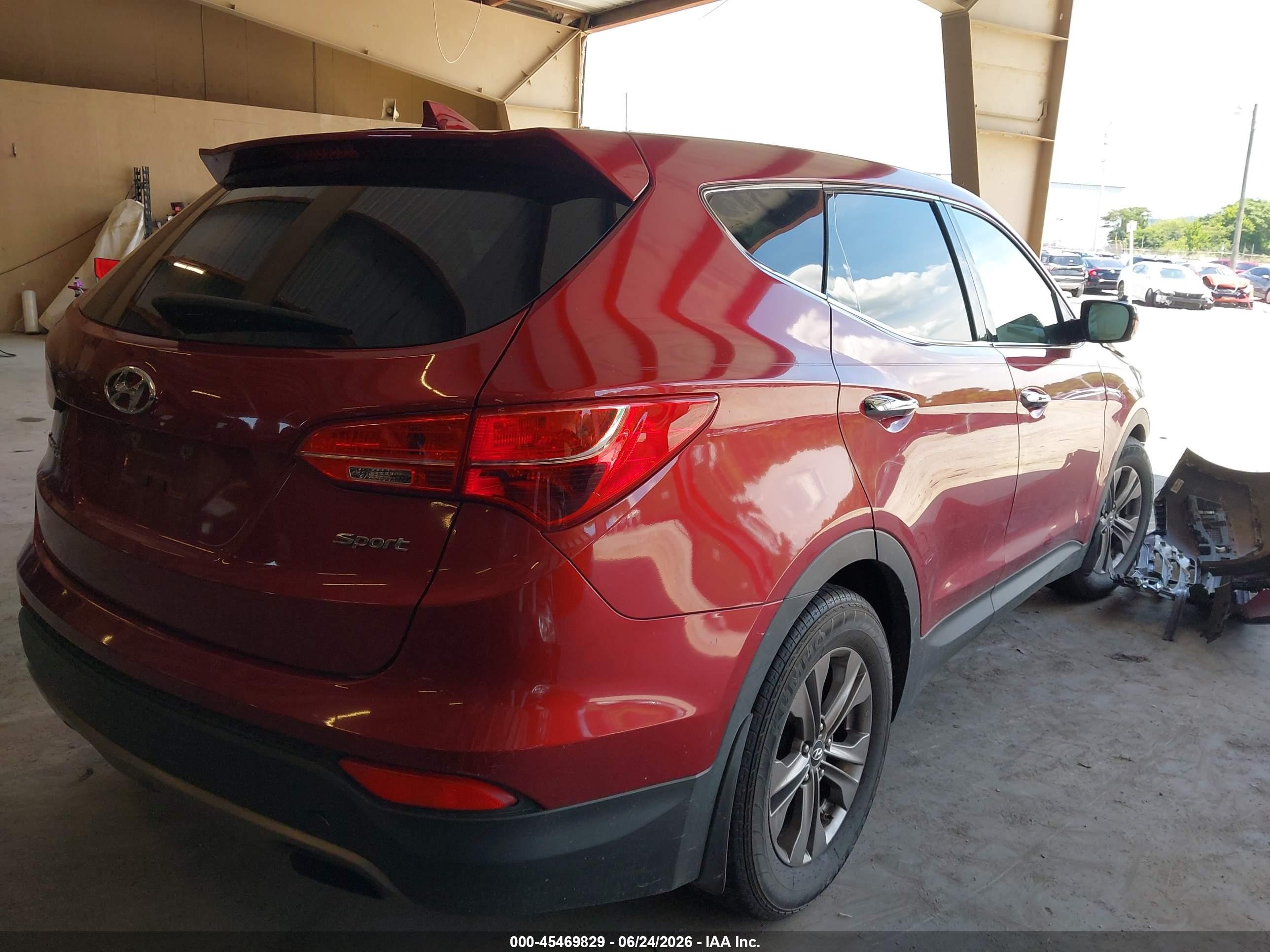 2013 Hyundai Santa Fe Sport Burgundy vin: 5XYZU3LB1DG090415