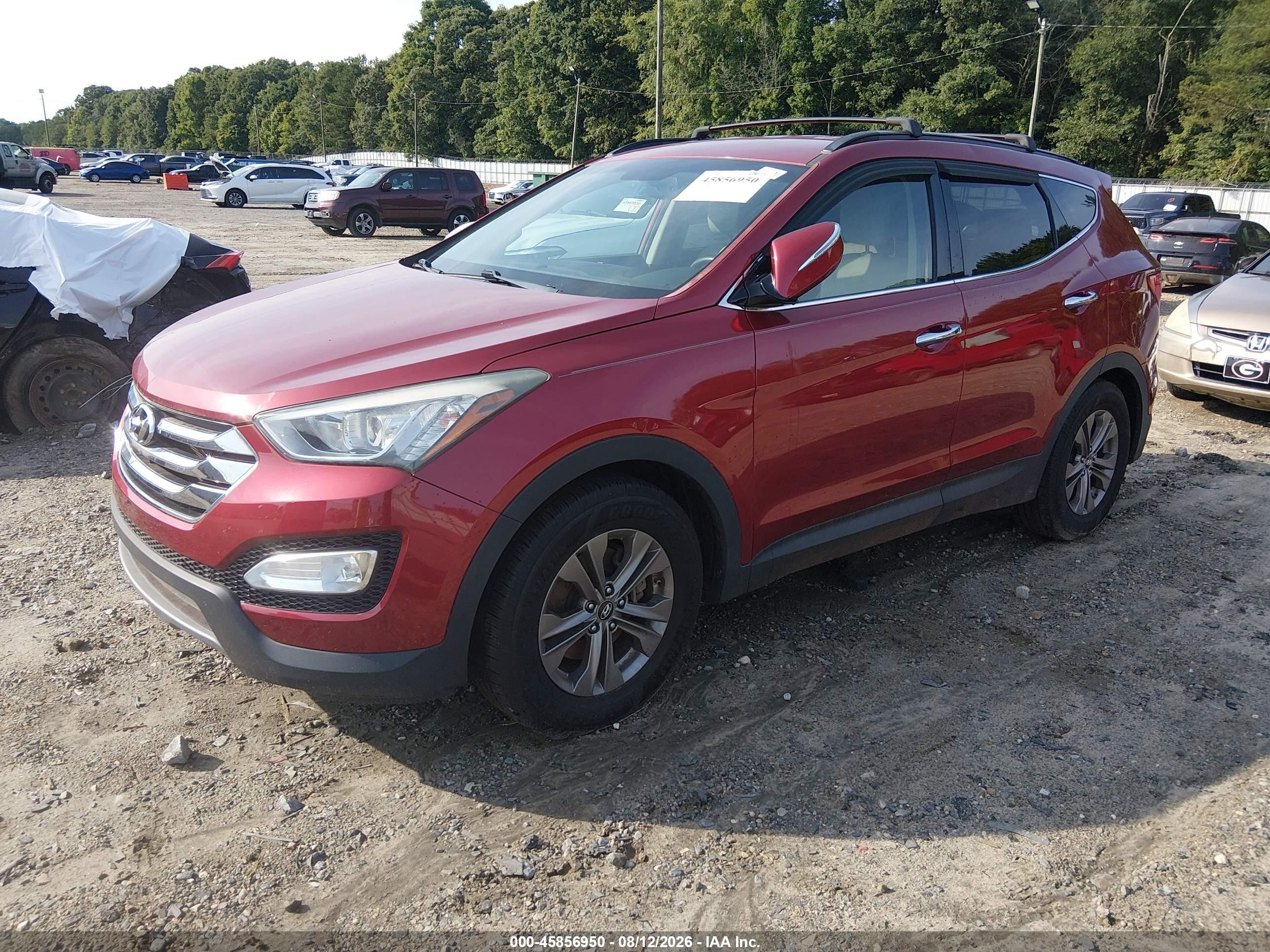 2013 Hyundai Santa Fe Sport Red vin: 5XYZU3LB1DG095260