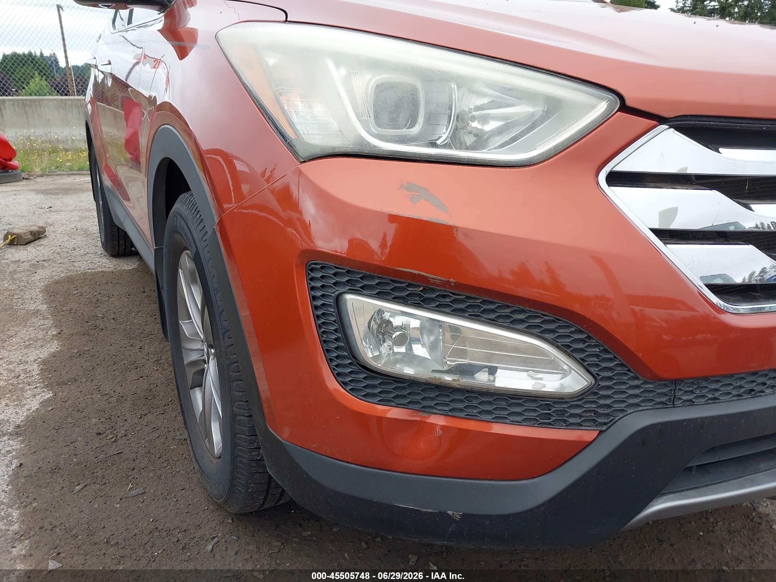 2014 Hyundai Santa Fe Sport 2.4l Оранжевый vin: 5XYZU3LB1EG183999