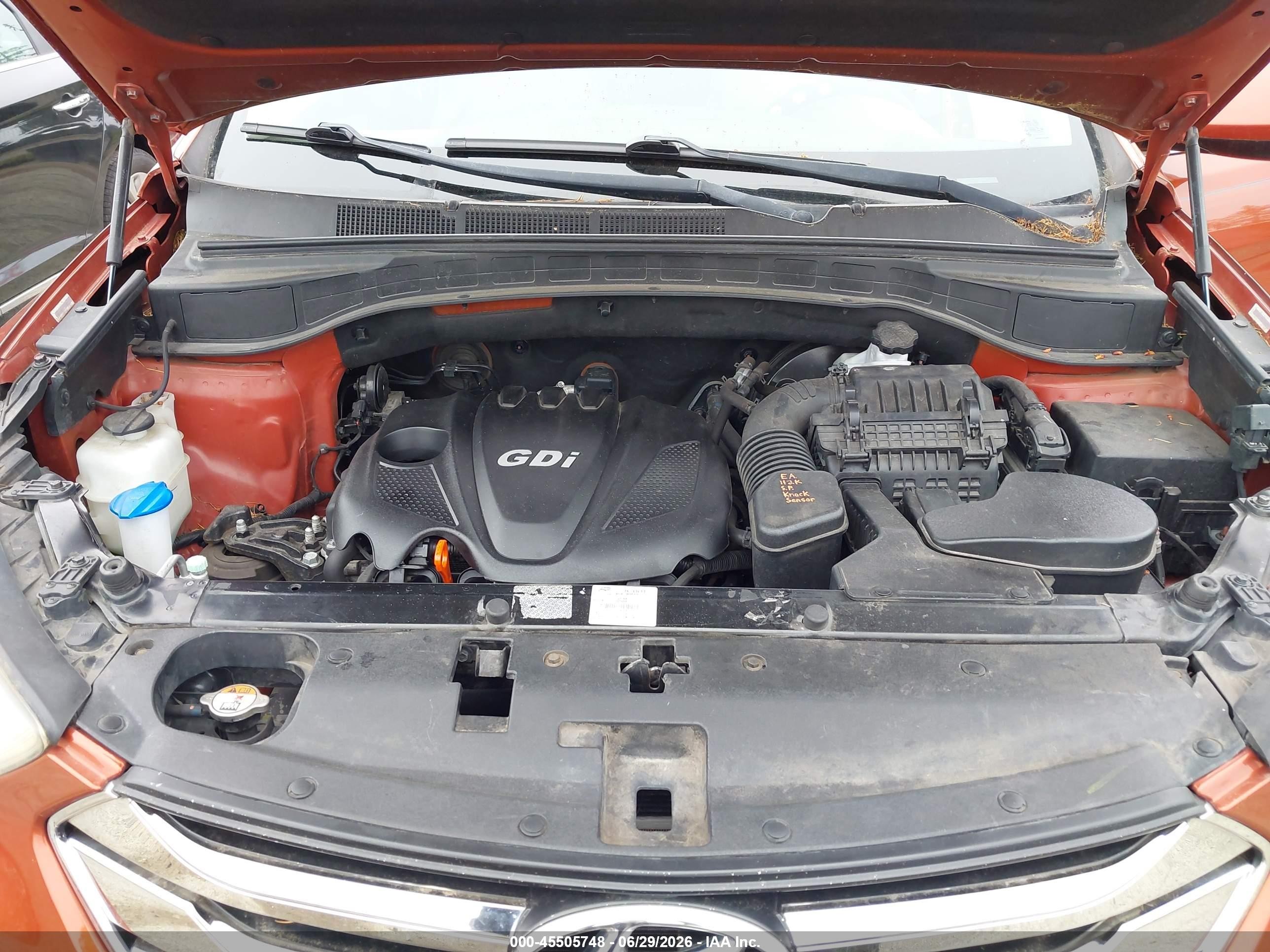 2014 Hyundai Santa Fe Sport 2.4l Оранжевый vin: 5XYZU3LB1EG183999