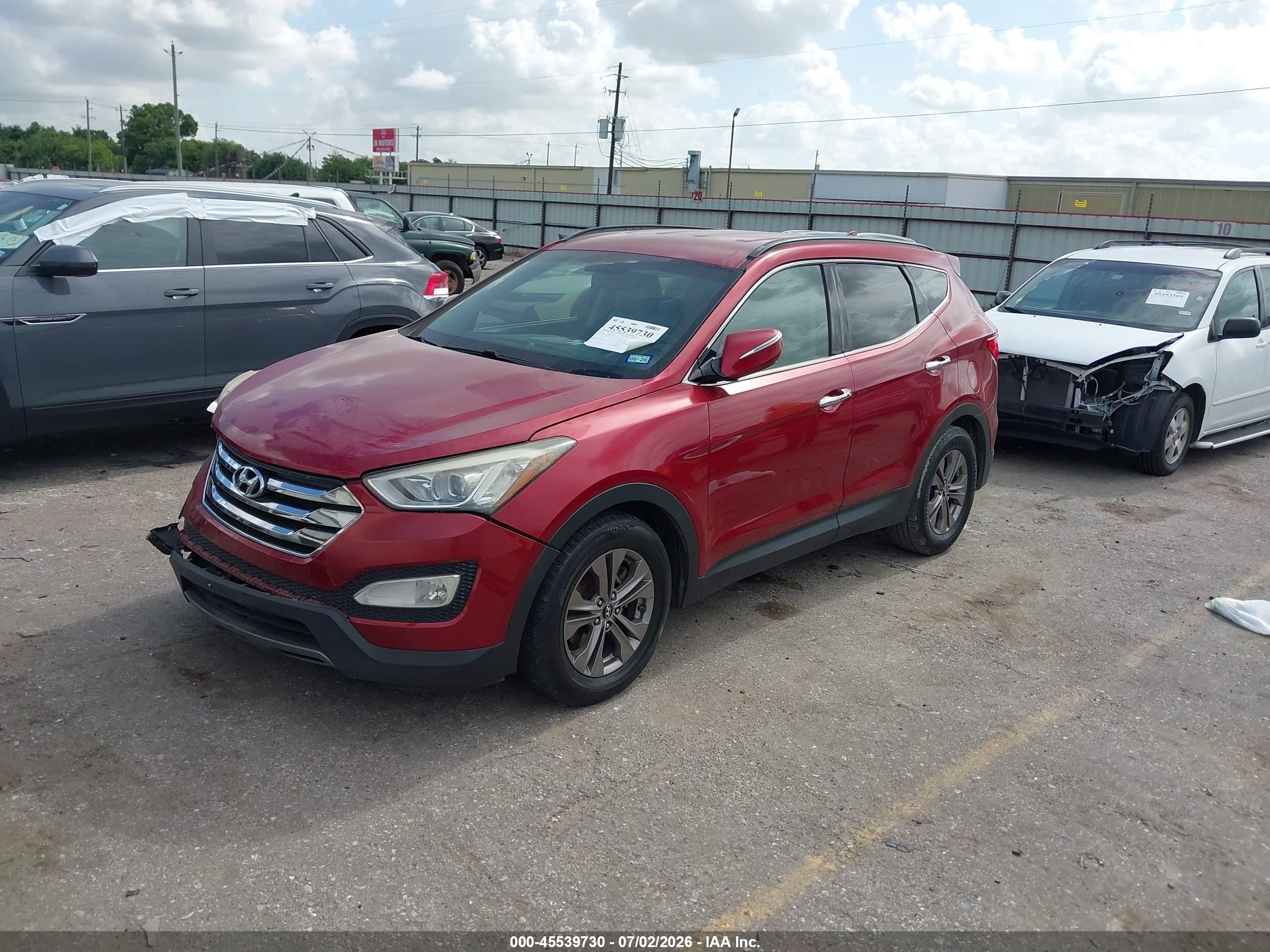 2014 Hyundai Santa Fe Sport 2.4l Red vin: 5XYZU3LB1EG231694