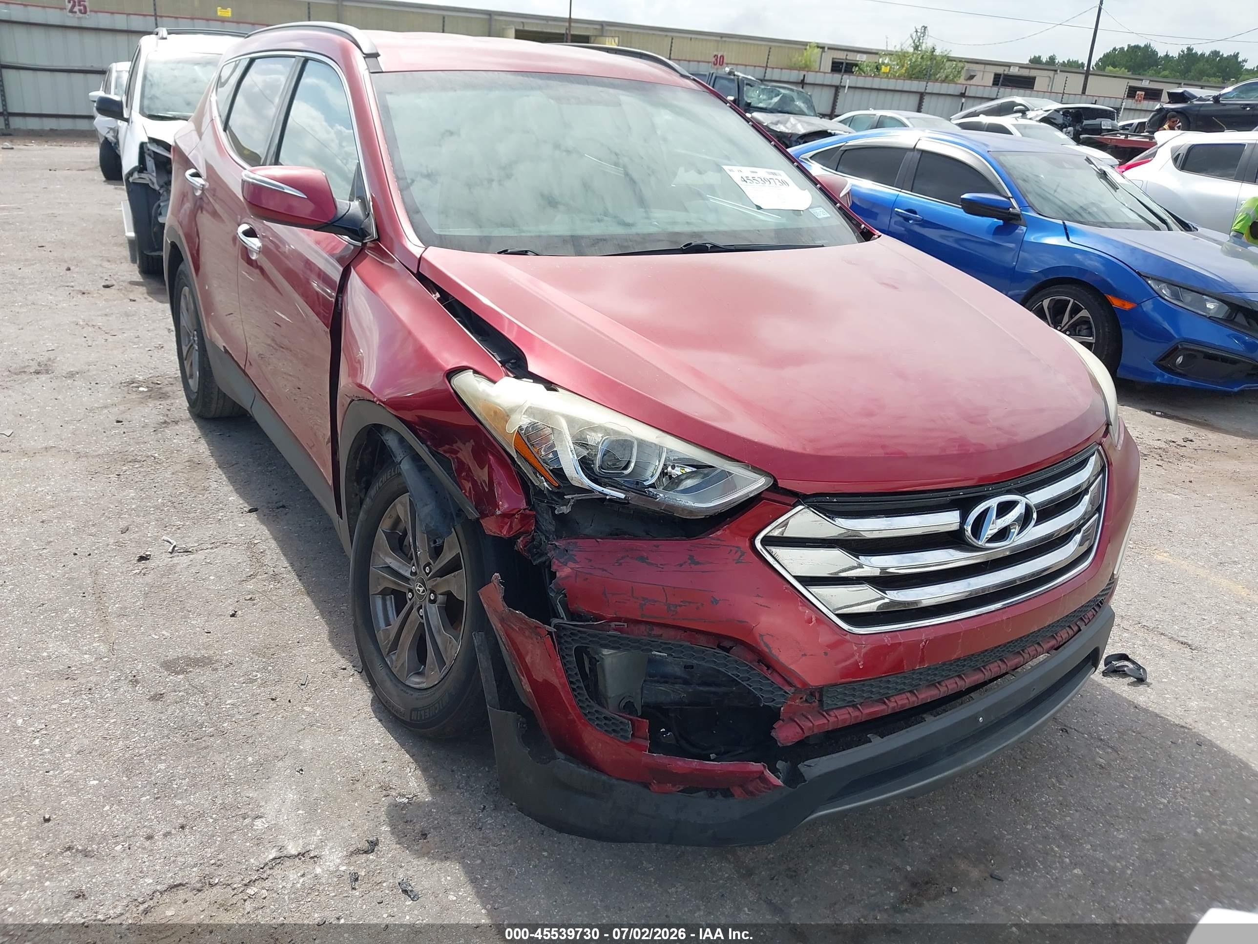 2014 Hyundai Santa Fe Sport 2.4l Red vin: 5XYZU3LB1EG231694
