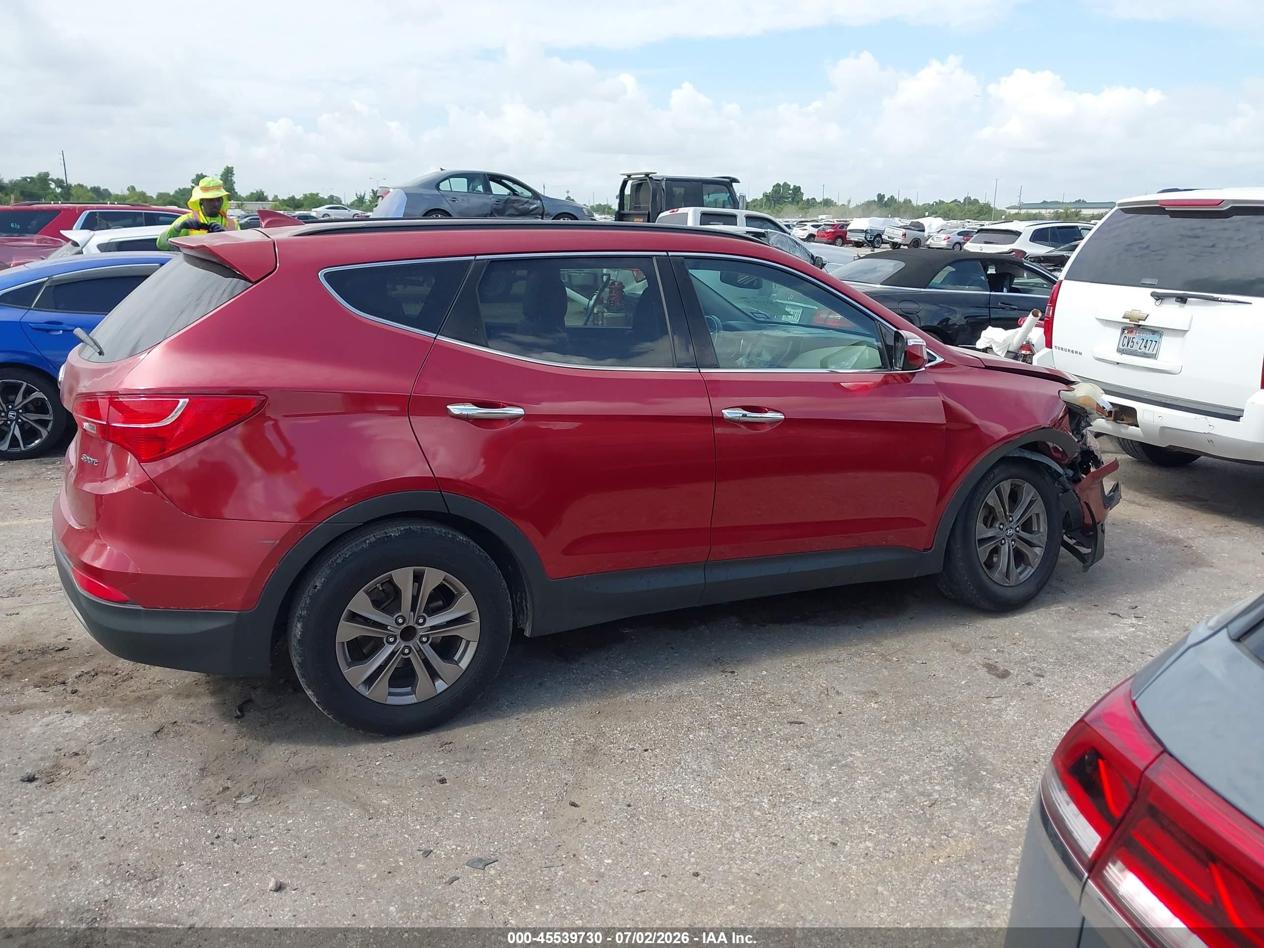 2014 Hyundai Santa Fe Sport 2.4l Red vin: 5XYZU3LB1EG231694