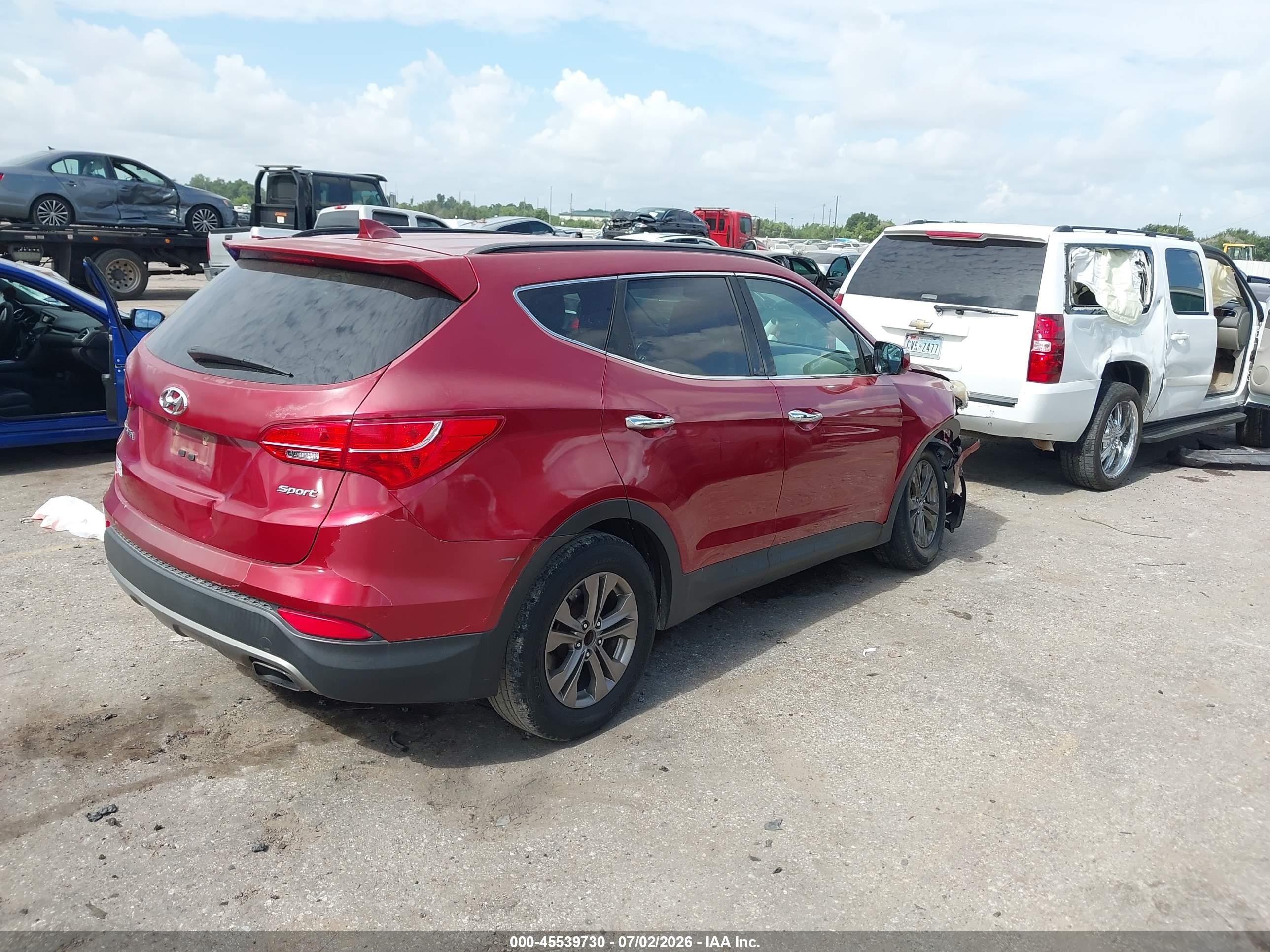 2014 Hyundai Santa Fe Sport 2.4l Red vin: 5XYZU3LB1EG231694