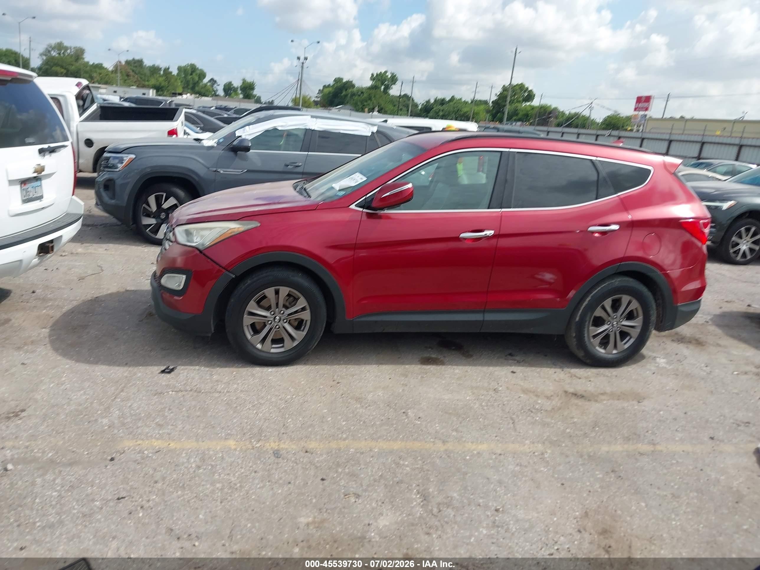 2014 Hyundai Santa Fe Sport 2.4l Red vin: 5XYZU3LB1EG231694