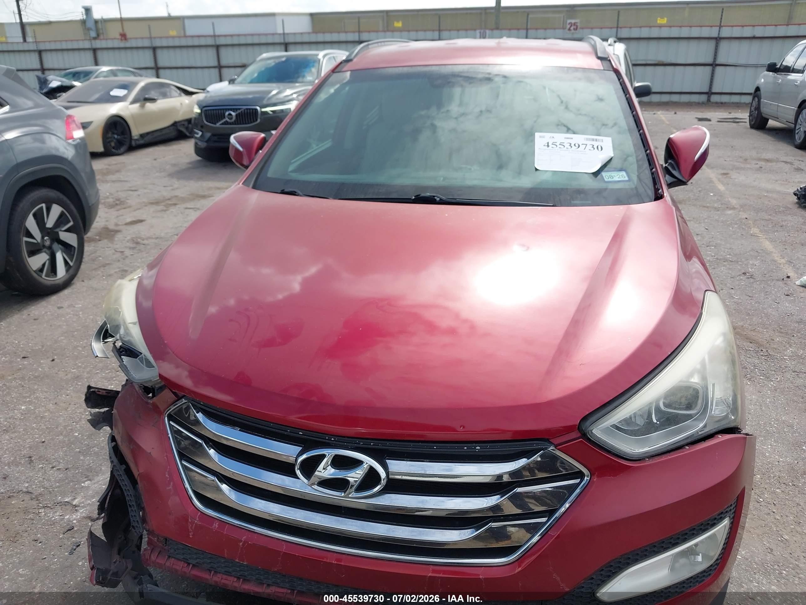 2014 Hyundai Santa Fe Sport 2.4l Red vin: 5XYZU3LB1EG231694
