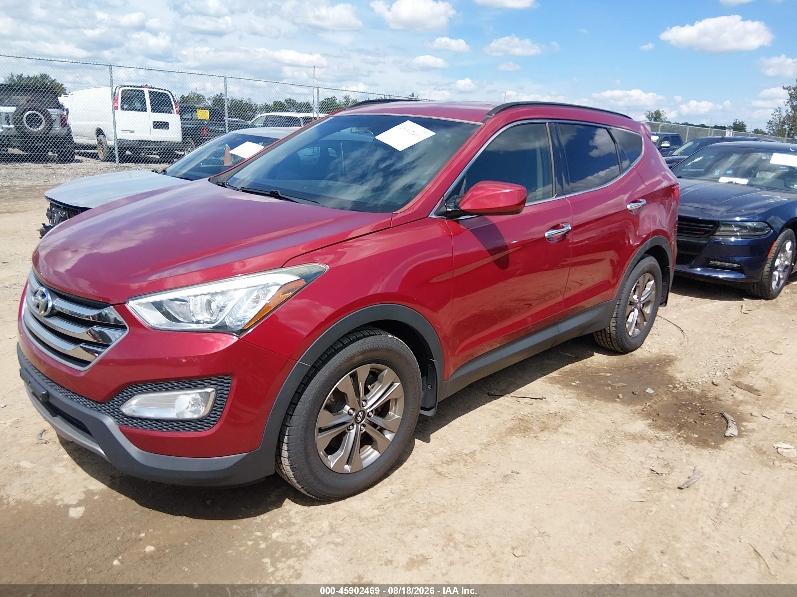 2015 Hyundai Santa Fe Sport 2.4l Red vin: 5XYZU3LB1FG263353