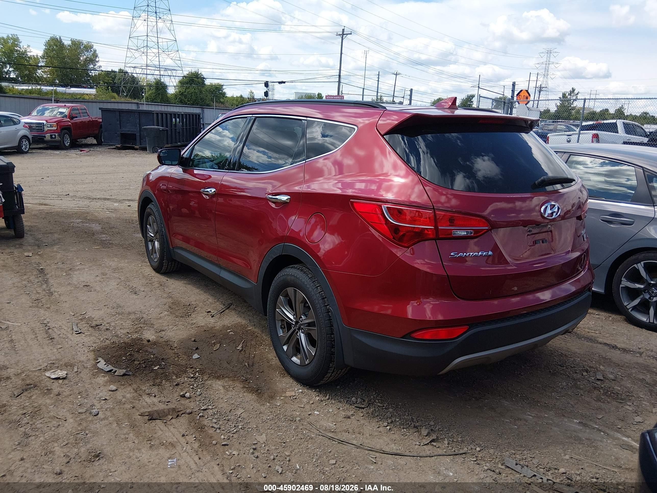 2015 Hyundai Santa Fe Sport 2.4l Red vin: 5XYZU3LB1FG263353