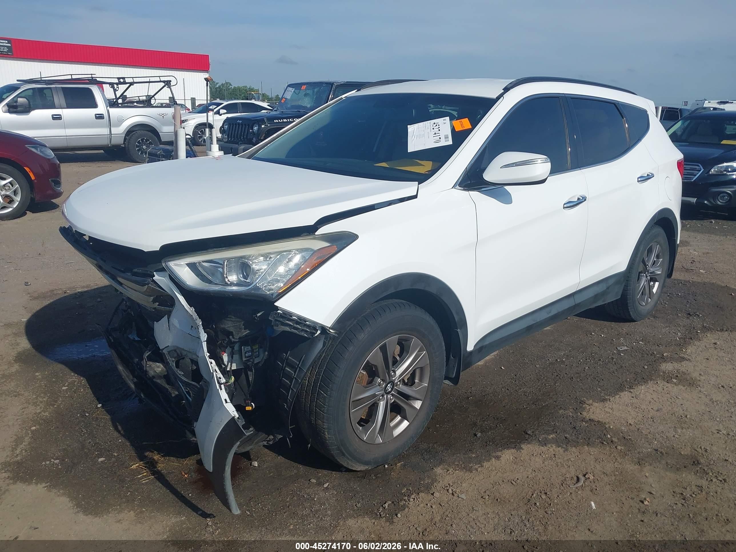 2015 Hyundai Santa Fe Sport 2.4l White vin: 5XYZU3LB1FG295218