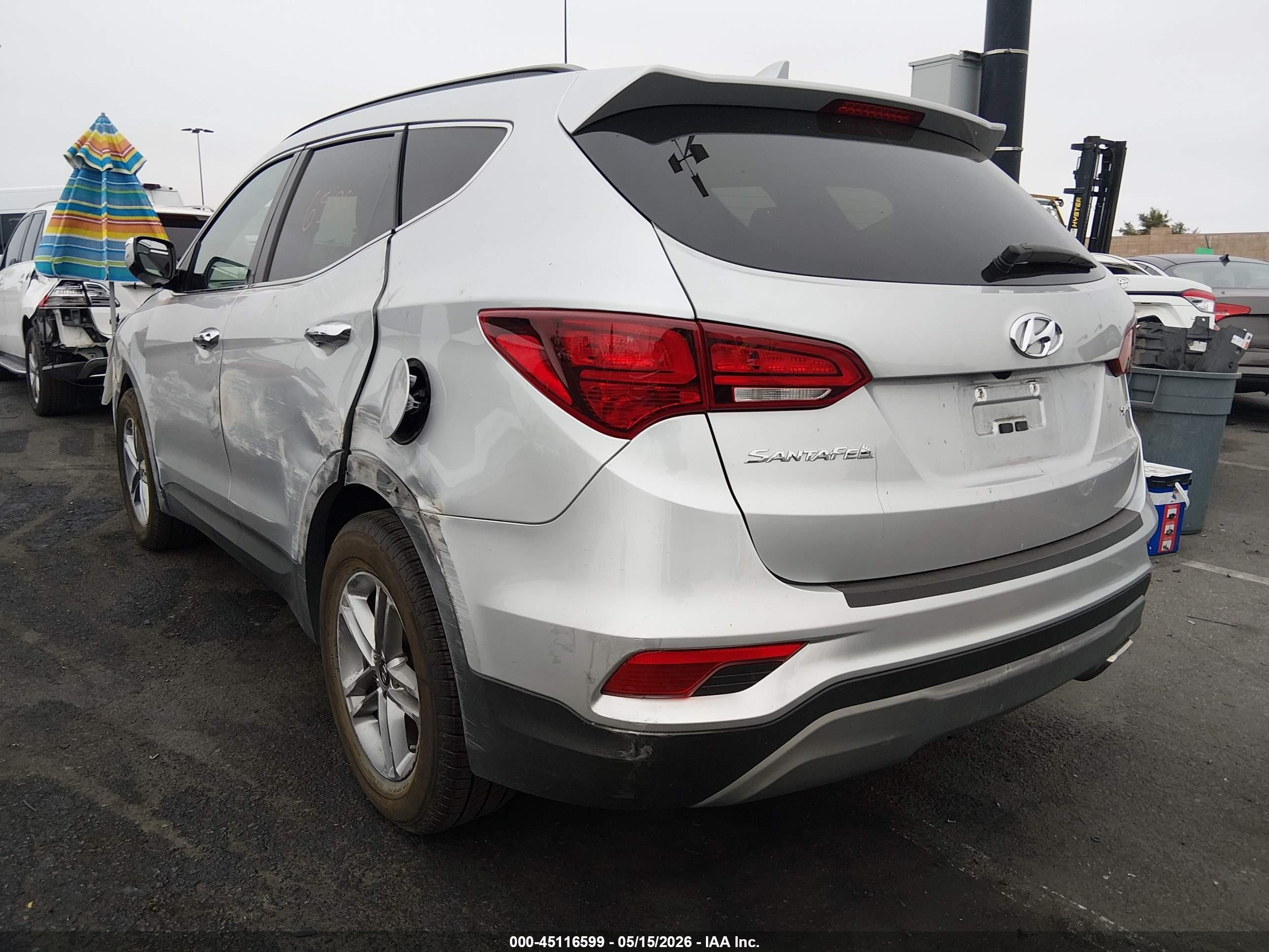 2018 Hyundai Santa Fe Sport 2.4l Silver vin: 5XYZU3LB1JG554105