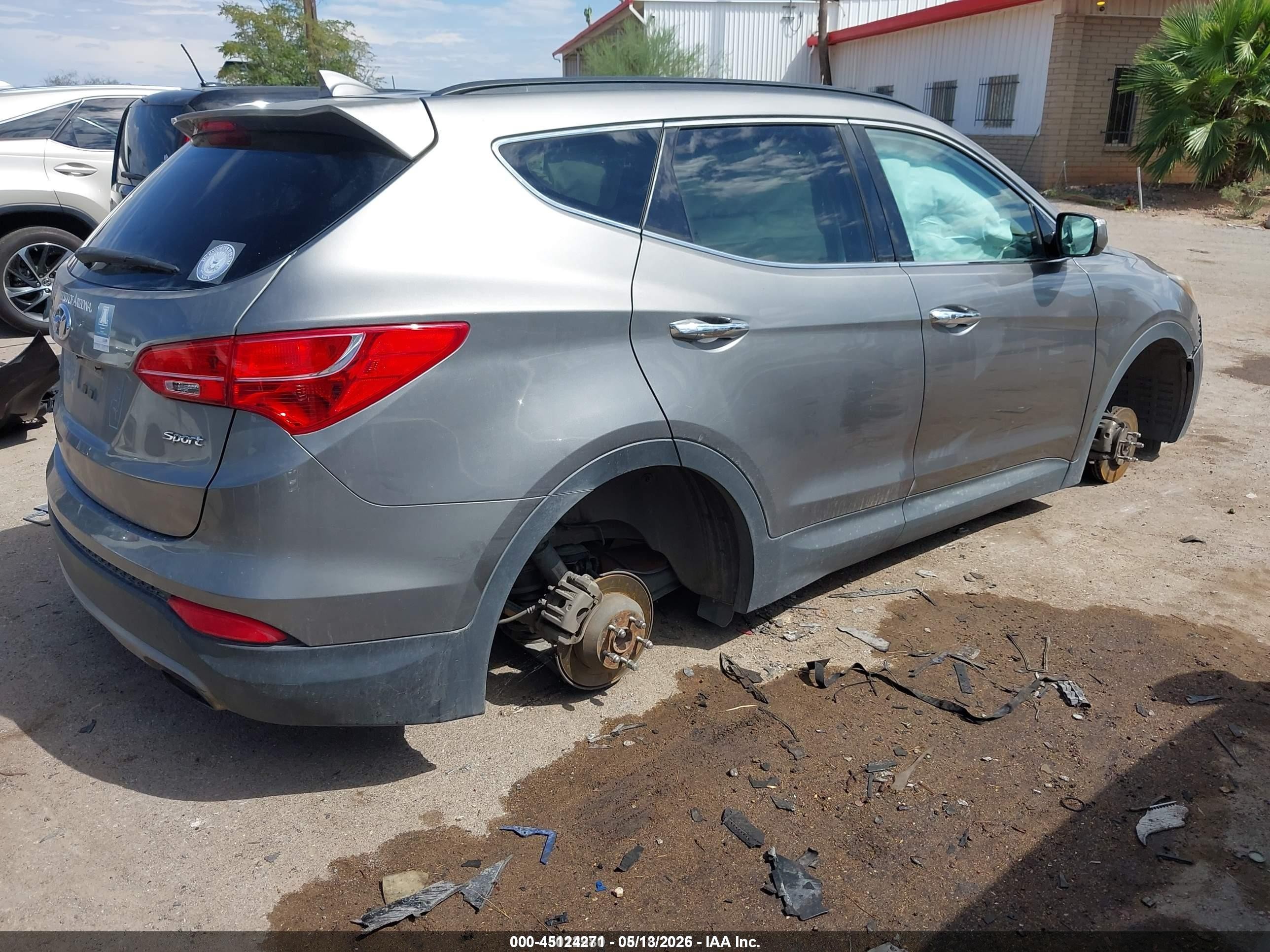 2013 Hyundai Santa Fe Sport Gray vin: 5XYZU3LB2DG005212