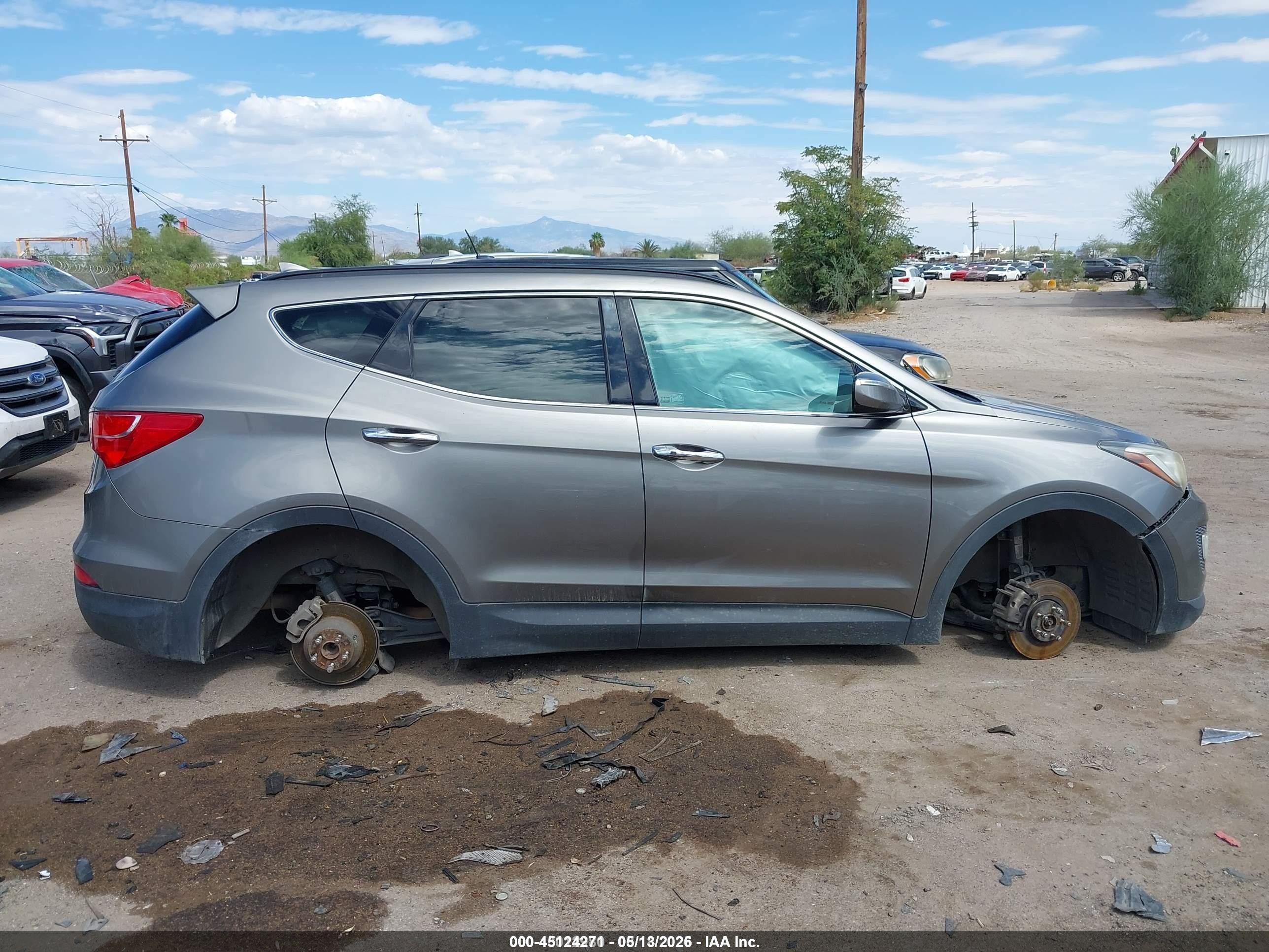 2013 Hyundai Santa Fe Sport Gray vin: 5XYZU3LB2DG005212