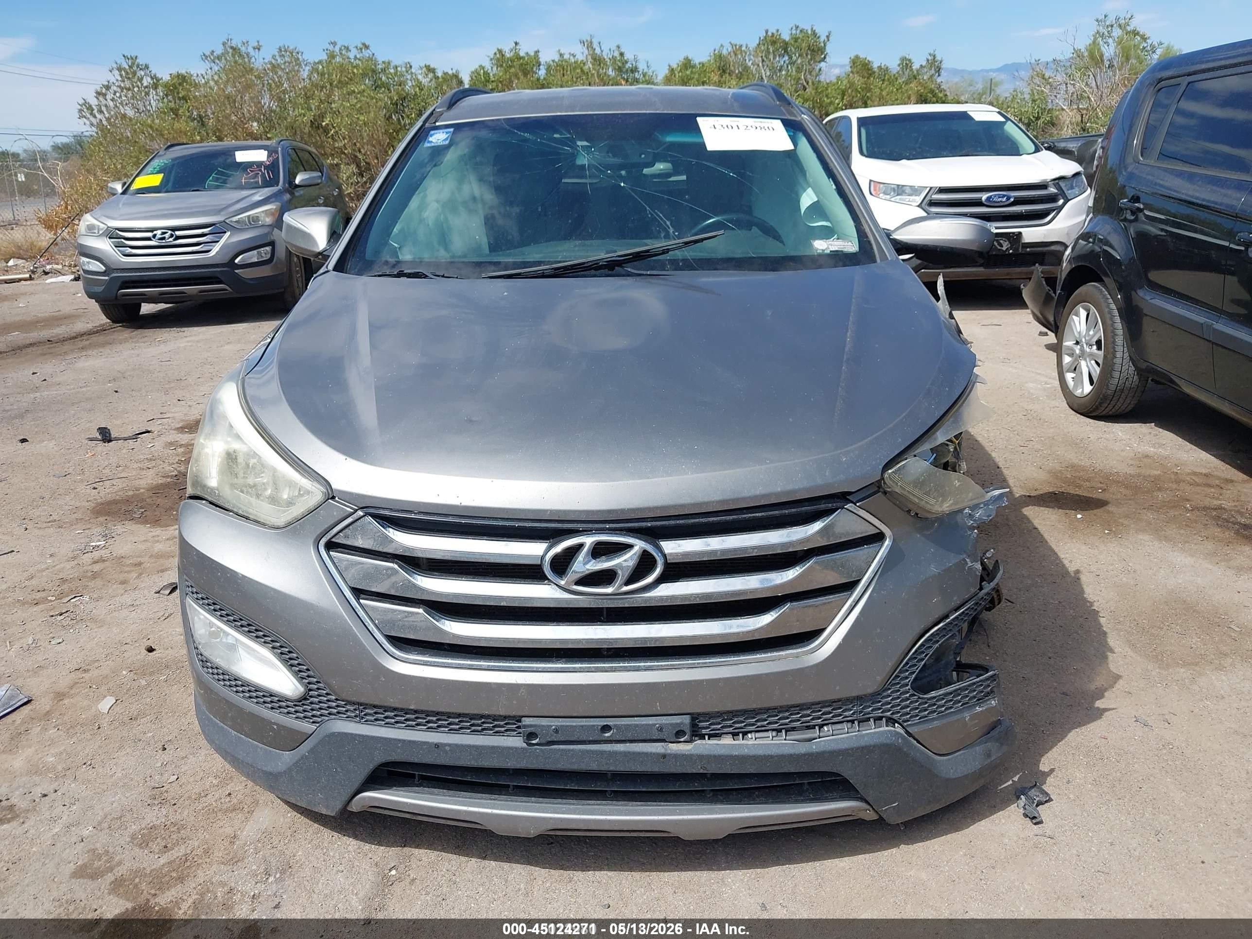 2013 Hyundai Santa Fe Sport Gray vin: 5XYZU3LB2DG005212