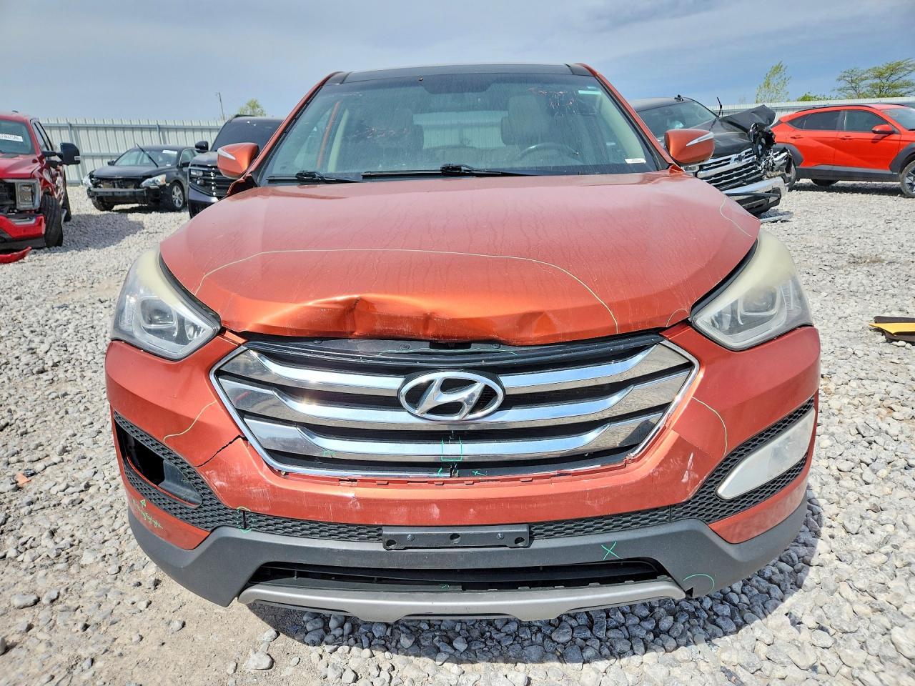 2013 Hyundai Santa Fe Sport 2.4l Orange vin: 5XYZU3LB2DG021278