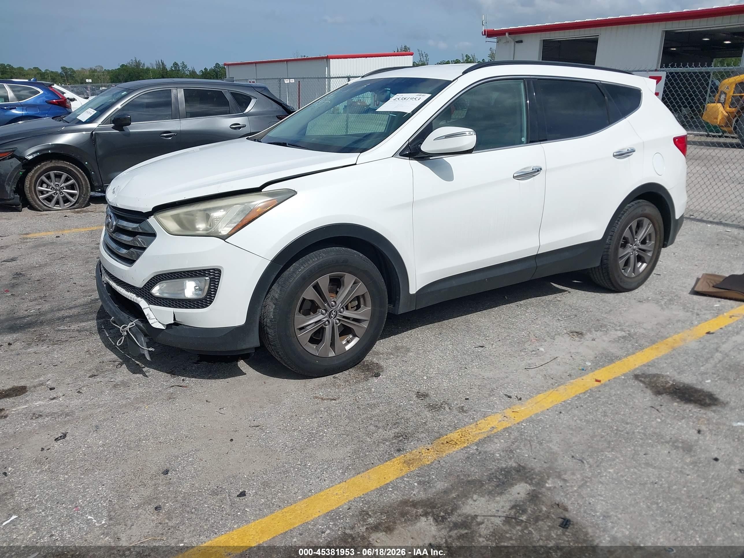 2013 Hyundai Santa Fe Sport Белый vin: 5XYZU3LB2DG029087