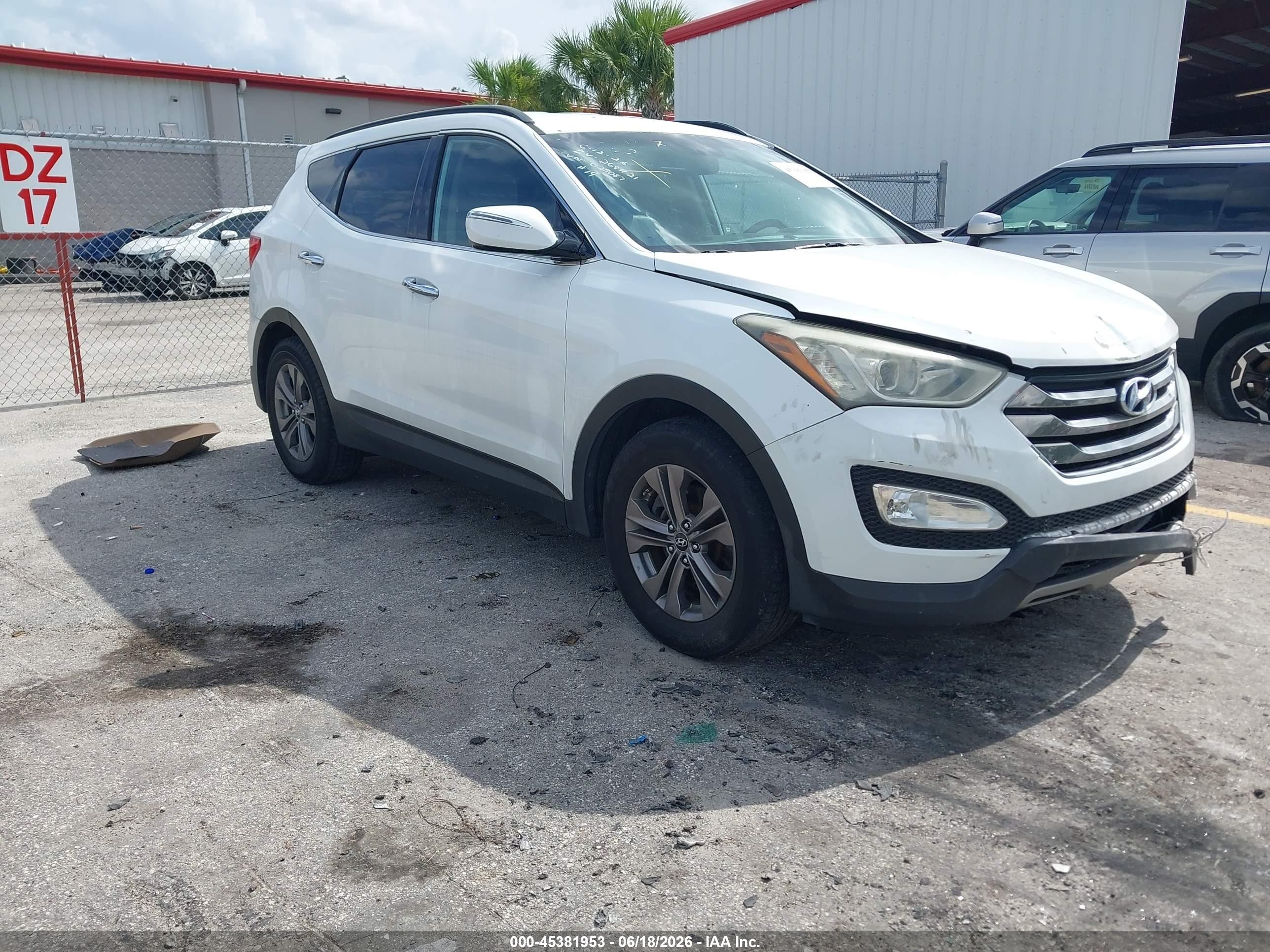 2013 Hyundai Santa Fe Sport Белый vin: 5XYZU3LB2DG029087
