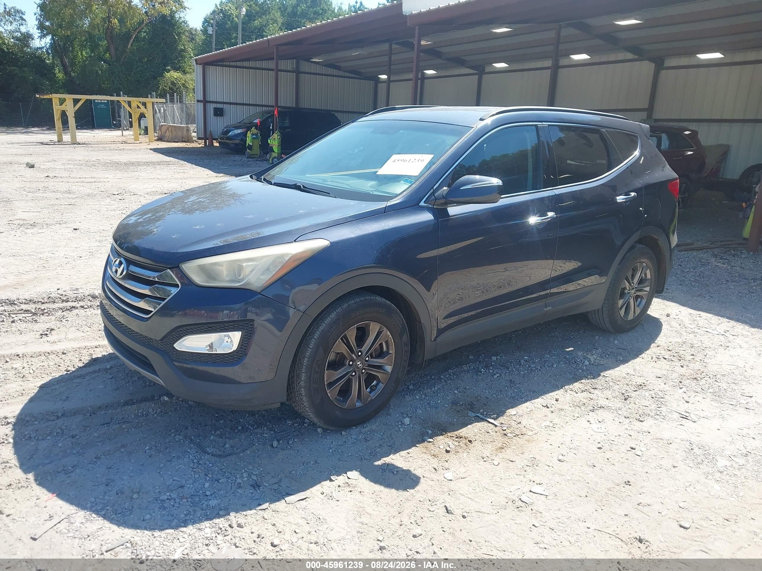 2013 Hyundai Santa Fe Sport Blue vin: 5XYZU3LB2DG061473
