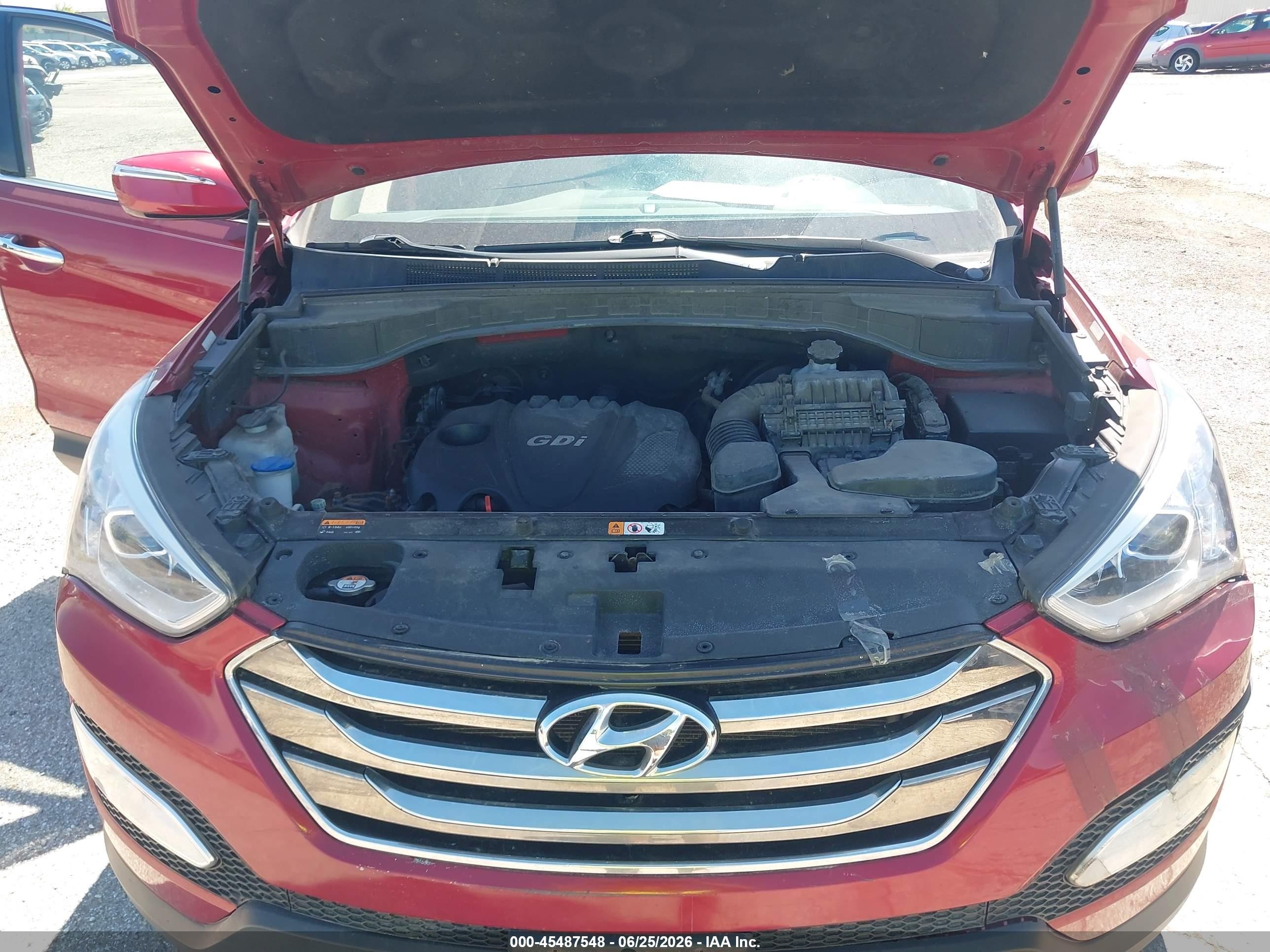 2013 Hyundai Santa Fe Sport Red vin: 5XYZU3LB2DG116214